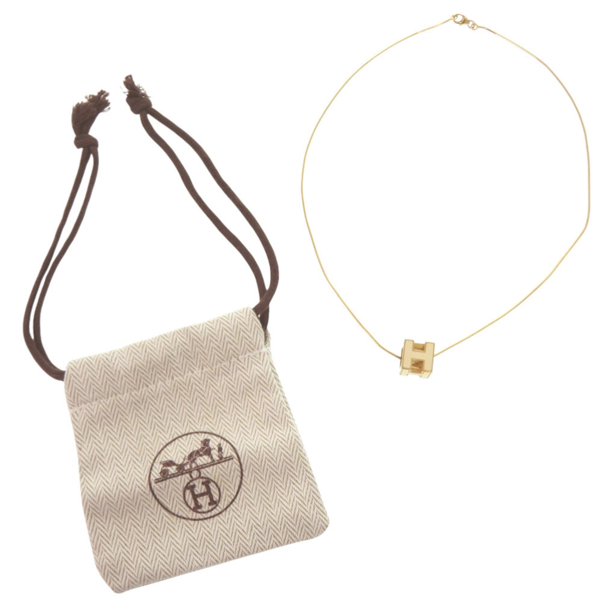 Hermes Excellent condition Hermes Cage d'H H-Cube 143211F Metal Ivory Necklace 1242 HERMES Size ONE SIZE - 2 Thumbnail