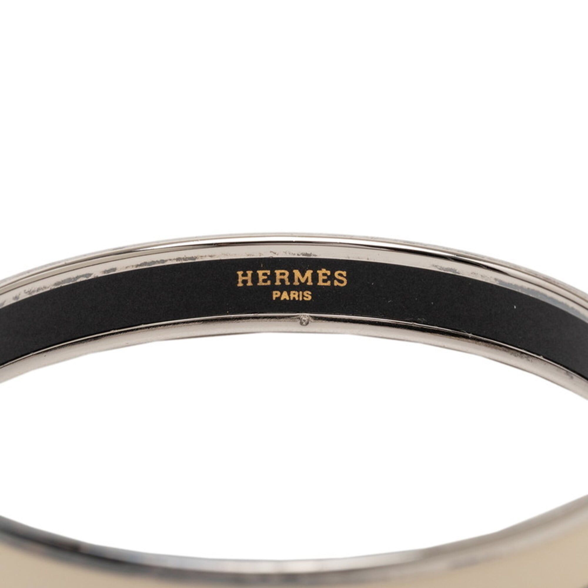 Hermes Hermes Email PM Bangle, Silver, Ivory Metal Enamel, Women's Size ONE SIZE - 4 Thumbnail