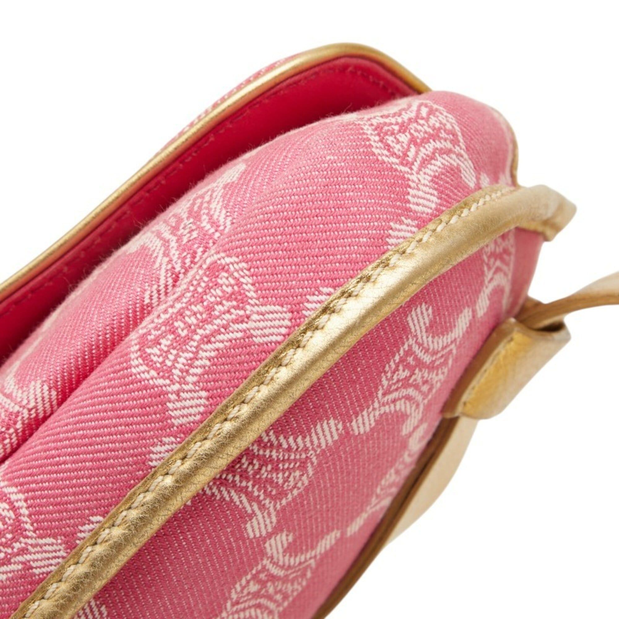 Celine Celine Triomphe Body Bag Waist Pouch CE00 34 Pink Gold Denim Leather Women's CELINE Size ONE SIZE - 5 Thumbnail
