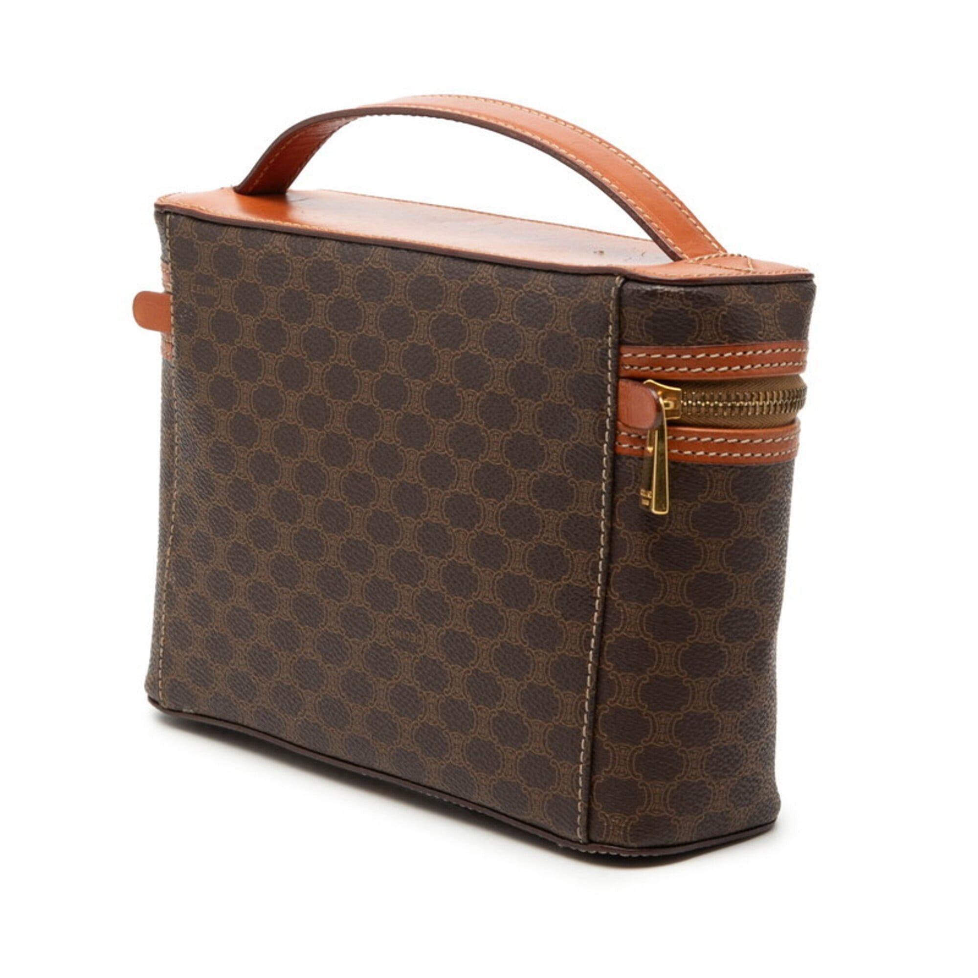 Celine Celine Macadam Handbag Vanity Bag Brown Leather Women's CELINE Size ONE SIZE - 2 Thumbnail
