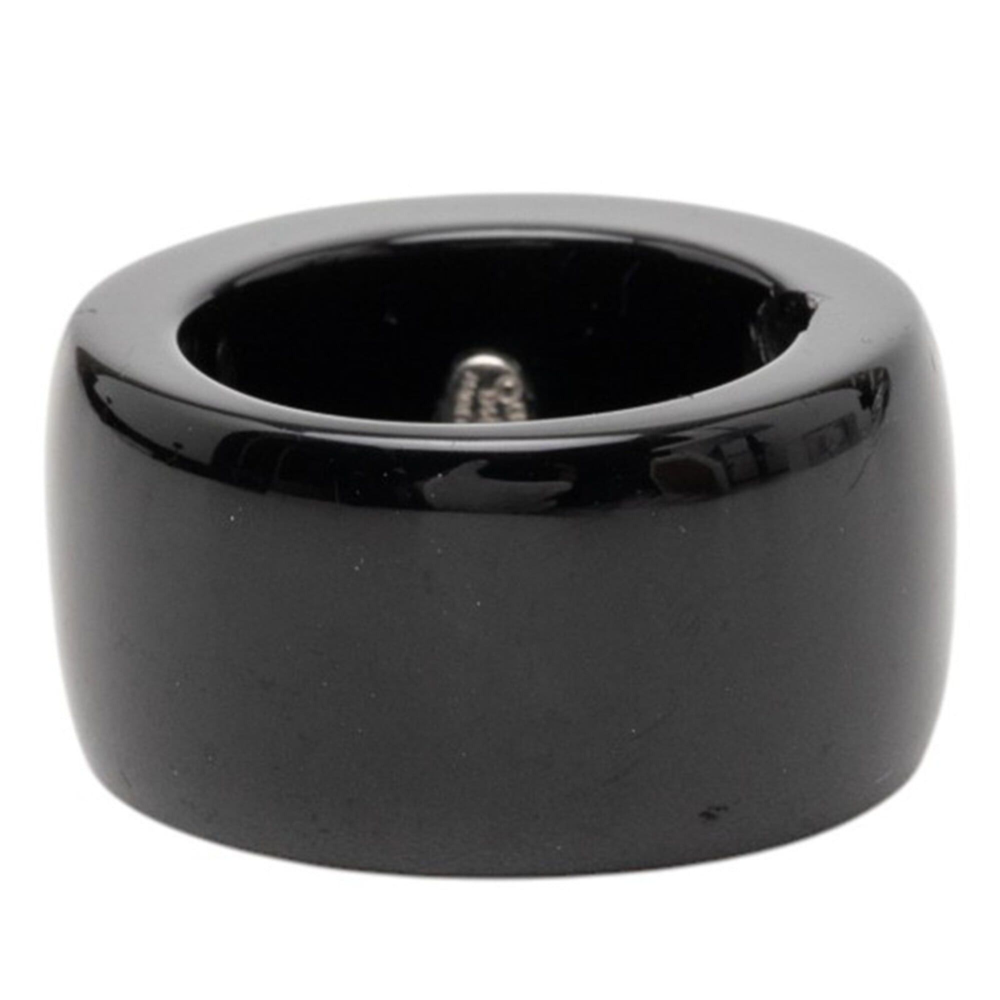 Chanel Chanel Coco Mark Heart Ring, Black Multicolor Plastic Rhinestone Women's CHANEL Size ONE SIZE - 3 Thumbnail