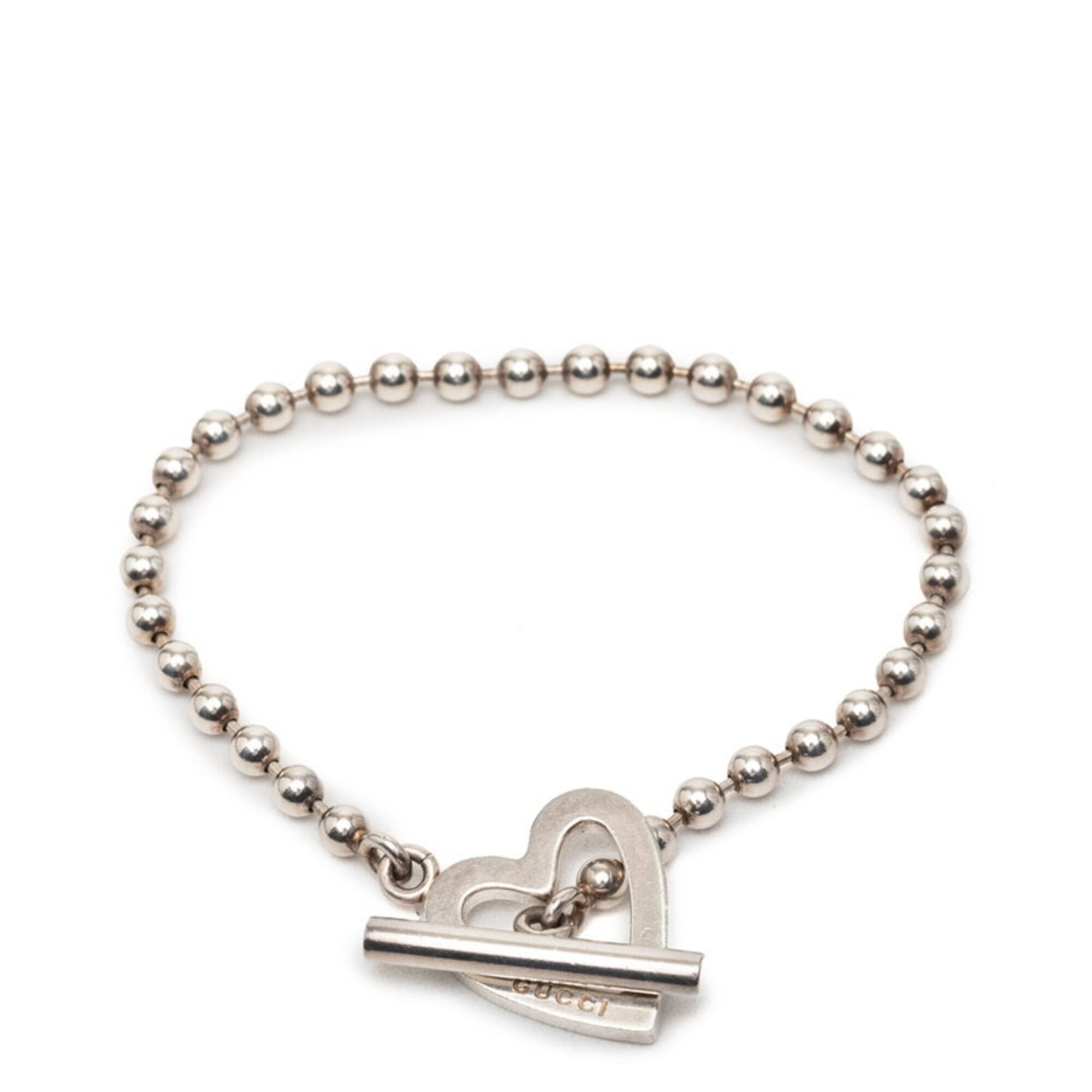 Gucci Gucci Heart Ball Chain Bracelet, Size 18, SV925 Silver, Women's. Size ONE SIZE - 2 Thumbnail