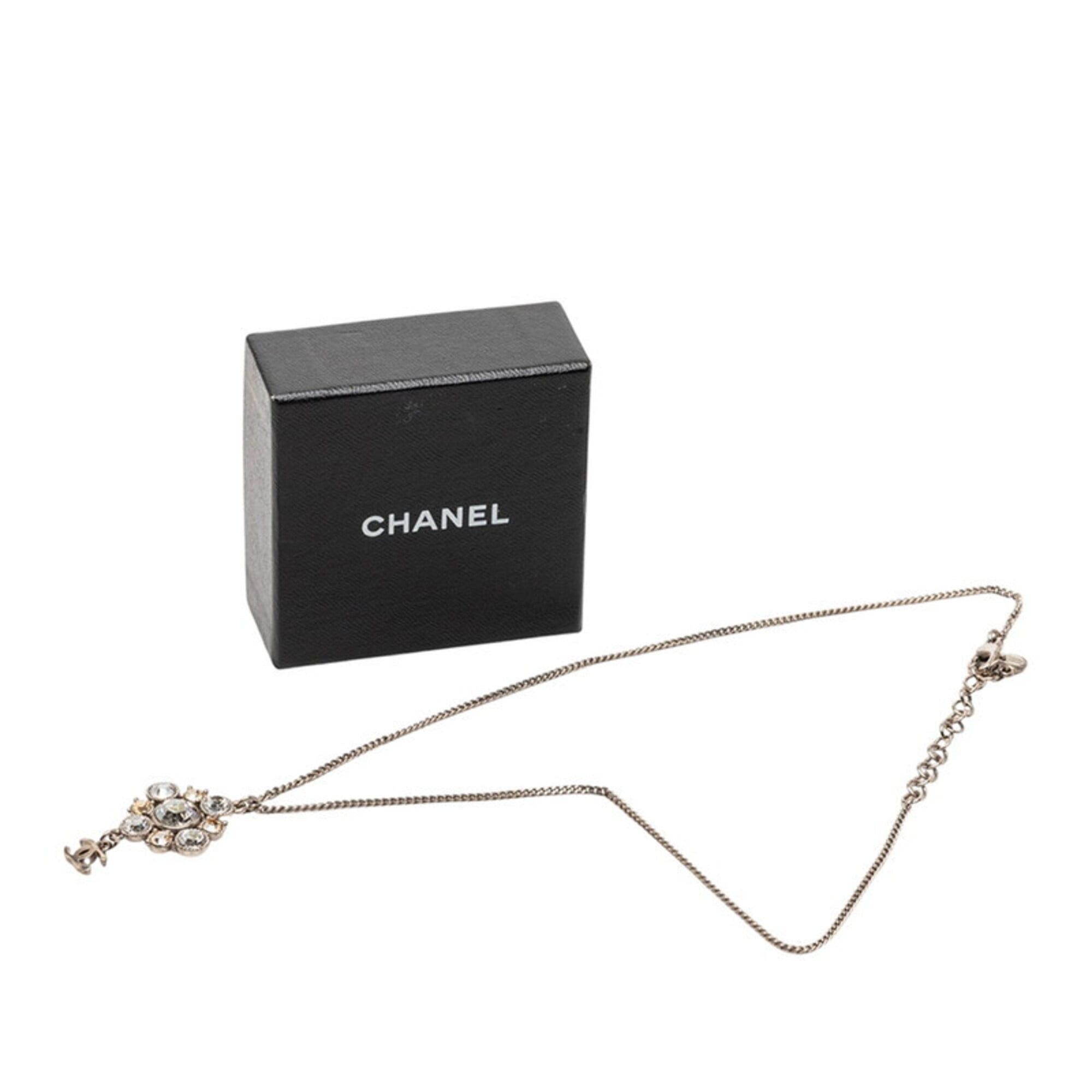 Chanel Chanel Coco Mark Chain Pendant Necklace C11V Silver Metal Rhinestone Women's CHANEL Size ONE SIZE - 6 Thumbnail