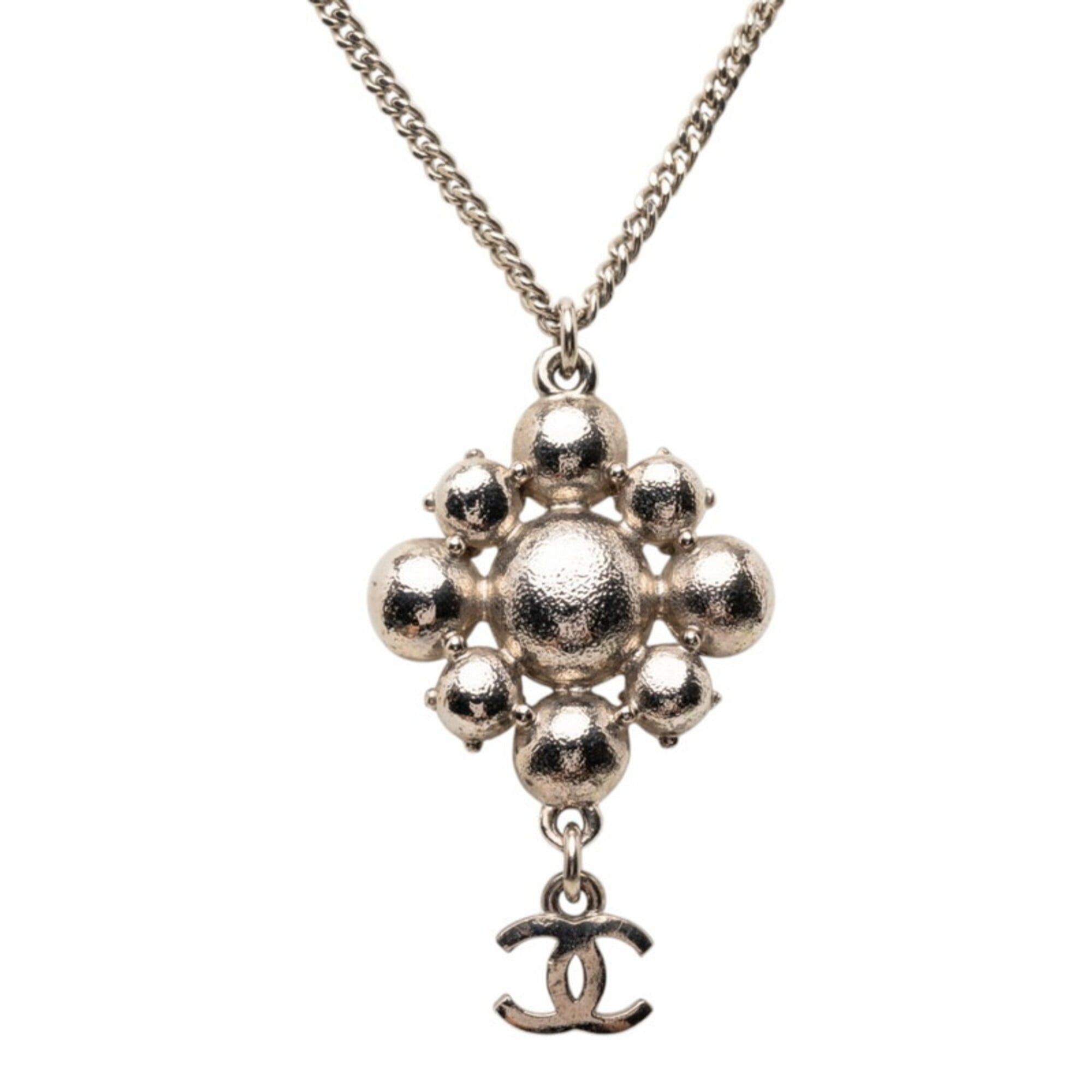 Chanel Chanel Coco Mark Chain Pendant Necklace C11V Silver Metal Rhinestone Women's CHANEL Size ONE SIZE - 2 Thumbnail