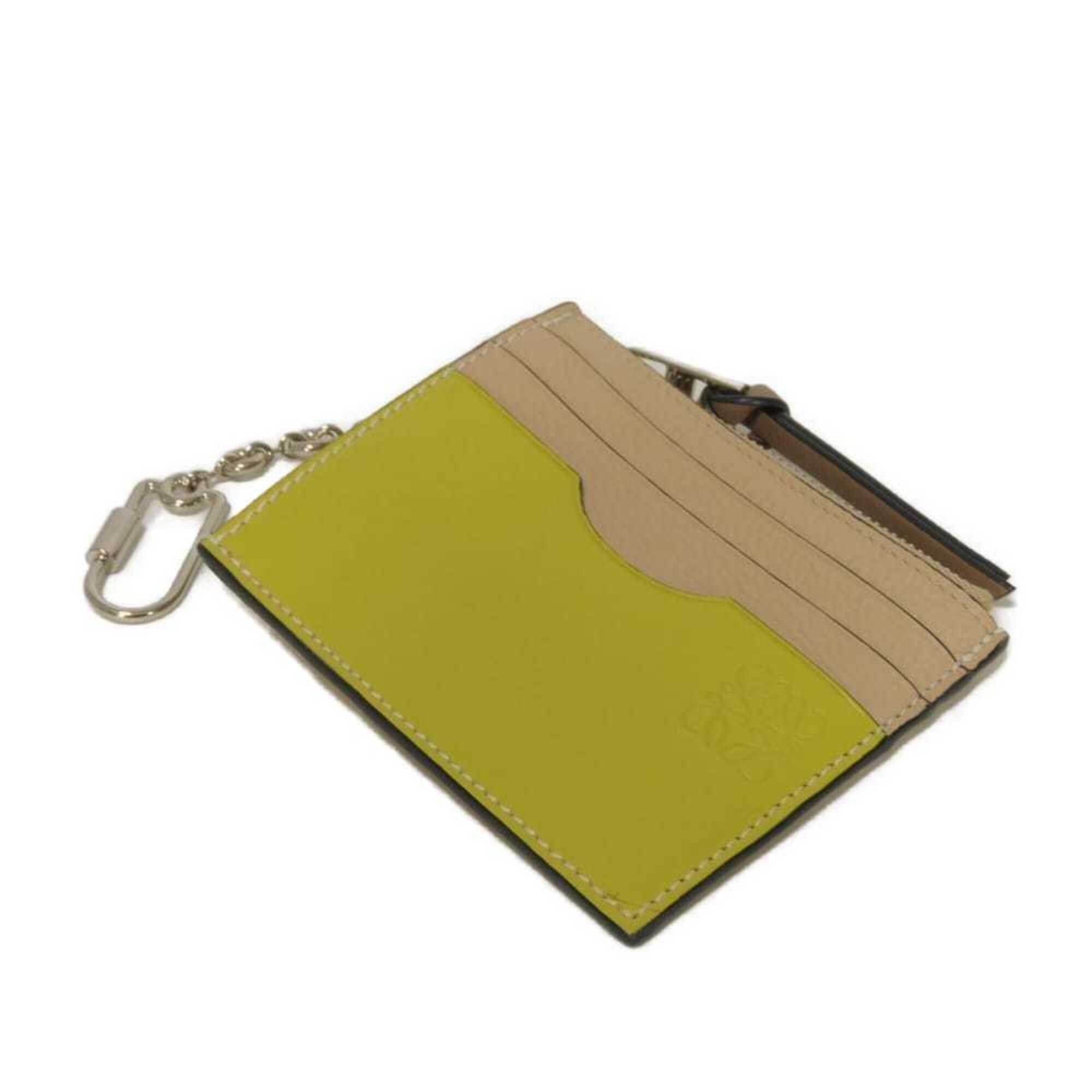 Loewe Loewe coin case, square card holder, calfskin, Citronella, key chain, Anagram, Nude, C821B35X01, men's and women's. Size ONE SIZE - 4 Thumbnail