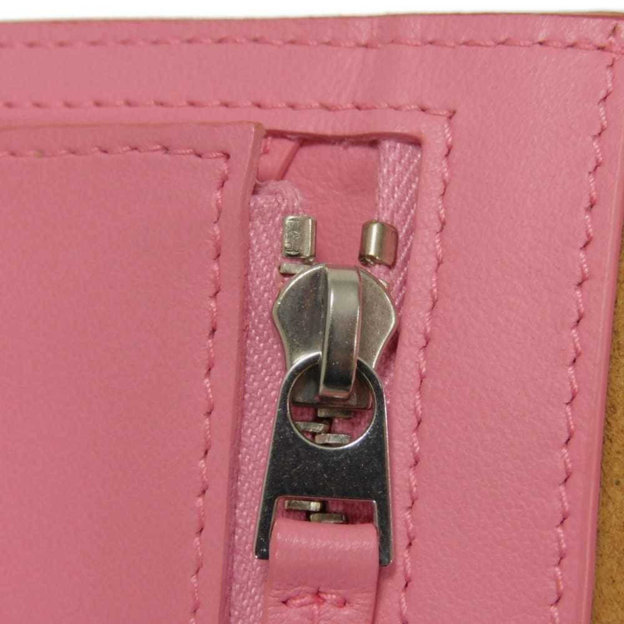 Bottega Veneta Bottega Veneta Bi-fold Wallet, Compact Pink, Bi-color, RFID, IC, Intrecciato, Red, 574055 VO0BH 8929, Women's Size ONE SIZE - 15 Thumbnail