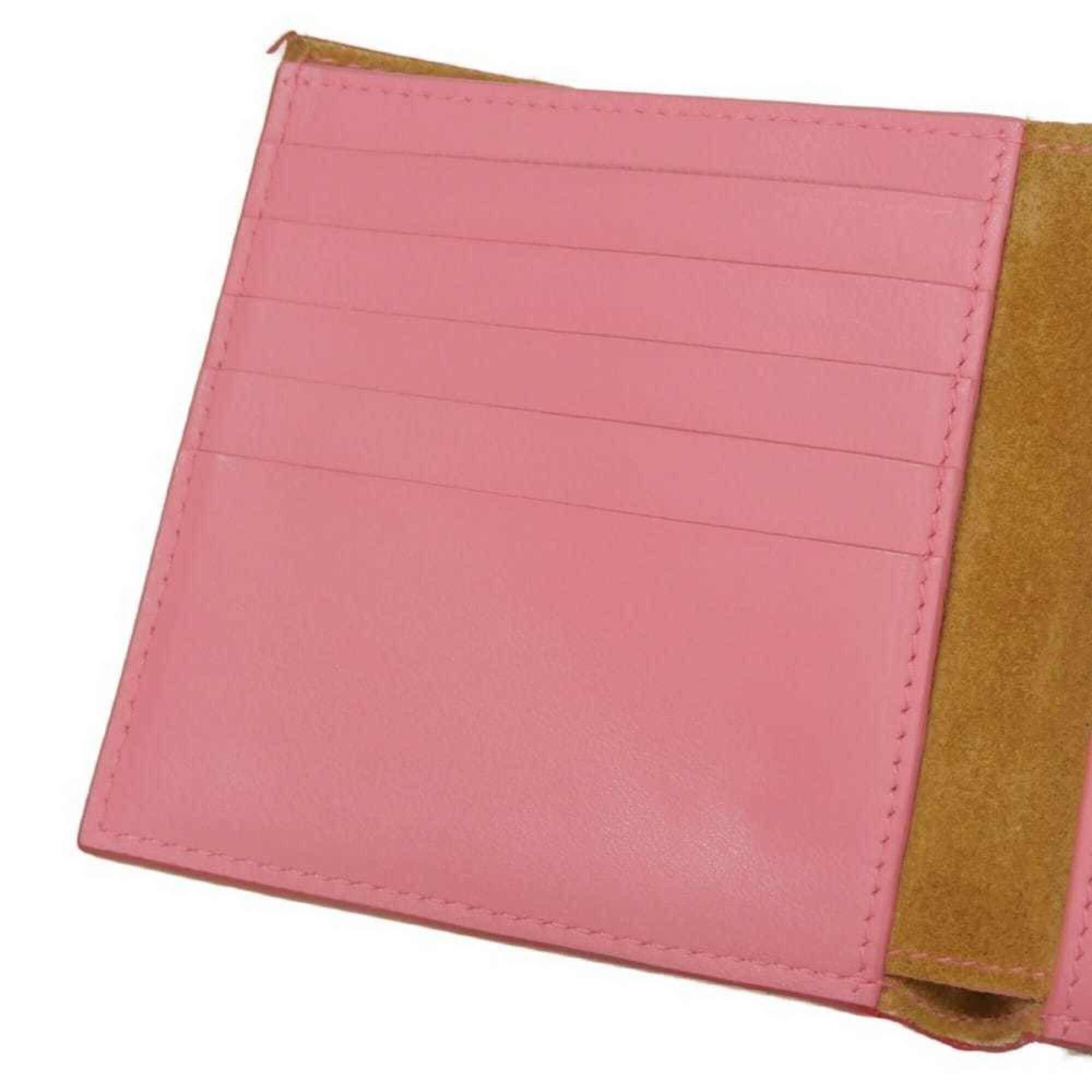 Bottega Veneta Bottega Veneta Bi-fold Wallet, Compact Pink, Bi-color, RFID, IC, Intrecciato, Red, 574055 VO0BH 8929, Women's Size ONE SIZE - 10 Thumbnail