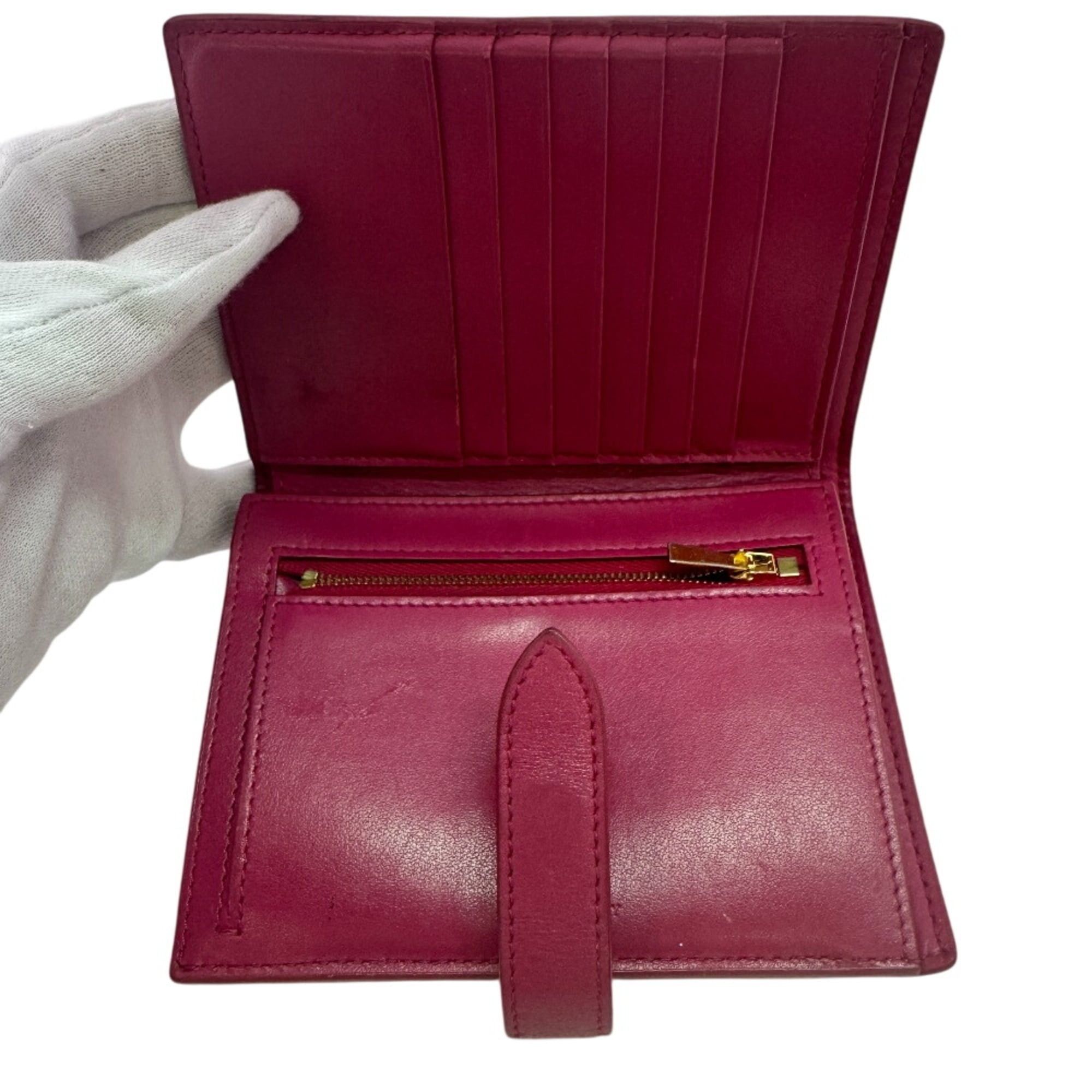 Celine CELINE Medium Strap Bi-fold Wallet, Pink Size ONE SIZE - 5 Thumbnail
