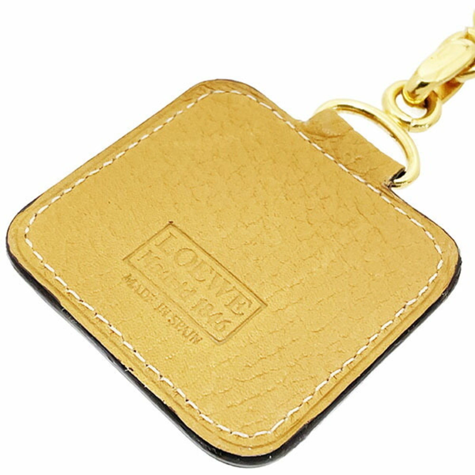 Loewe Loewe Anagram Keychain Hook Leather Camel Tag Keyring Charm KK-17178 Size ONE SIZE - 5 Thumbnail