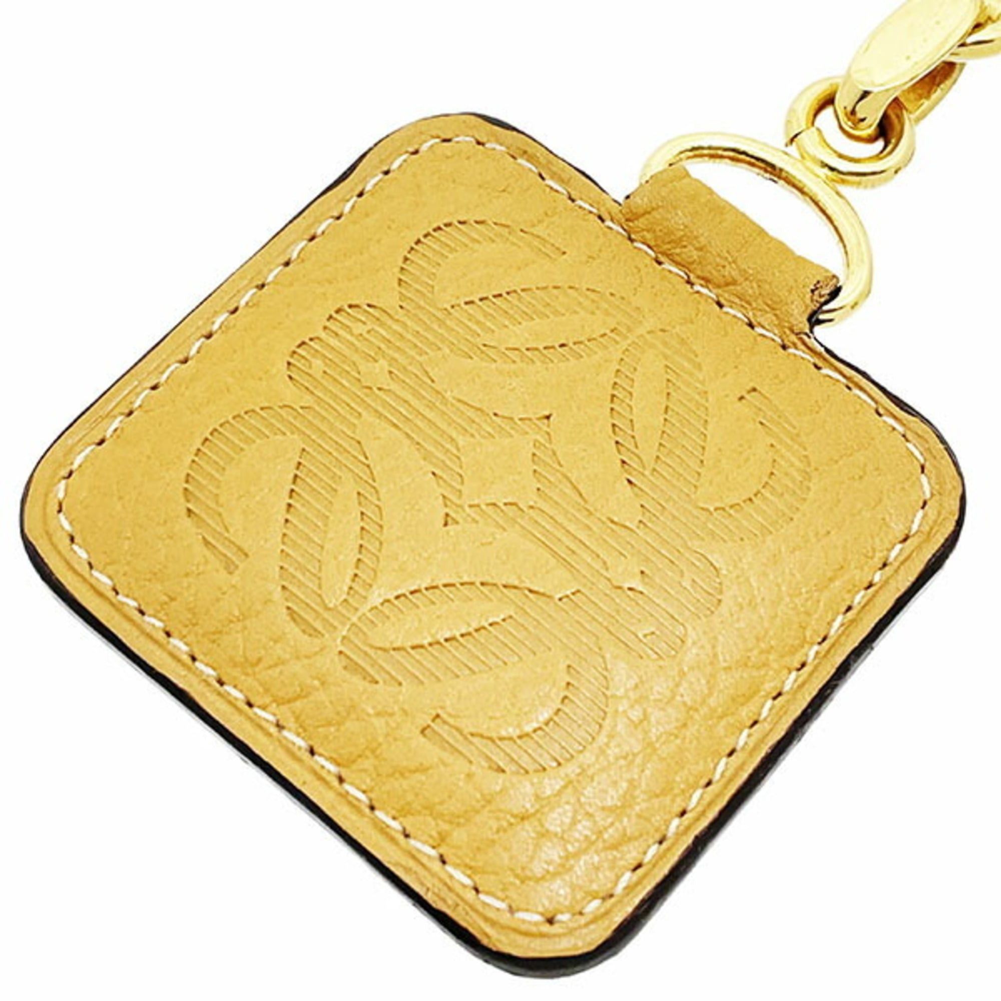 Loewe Loewe Anagram Keychain Hook Leather Camel Tag Keyring Charm KK-17178 Size ONE SIZE - 4 Thumbnail