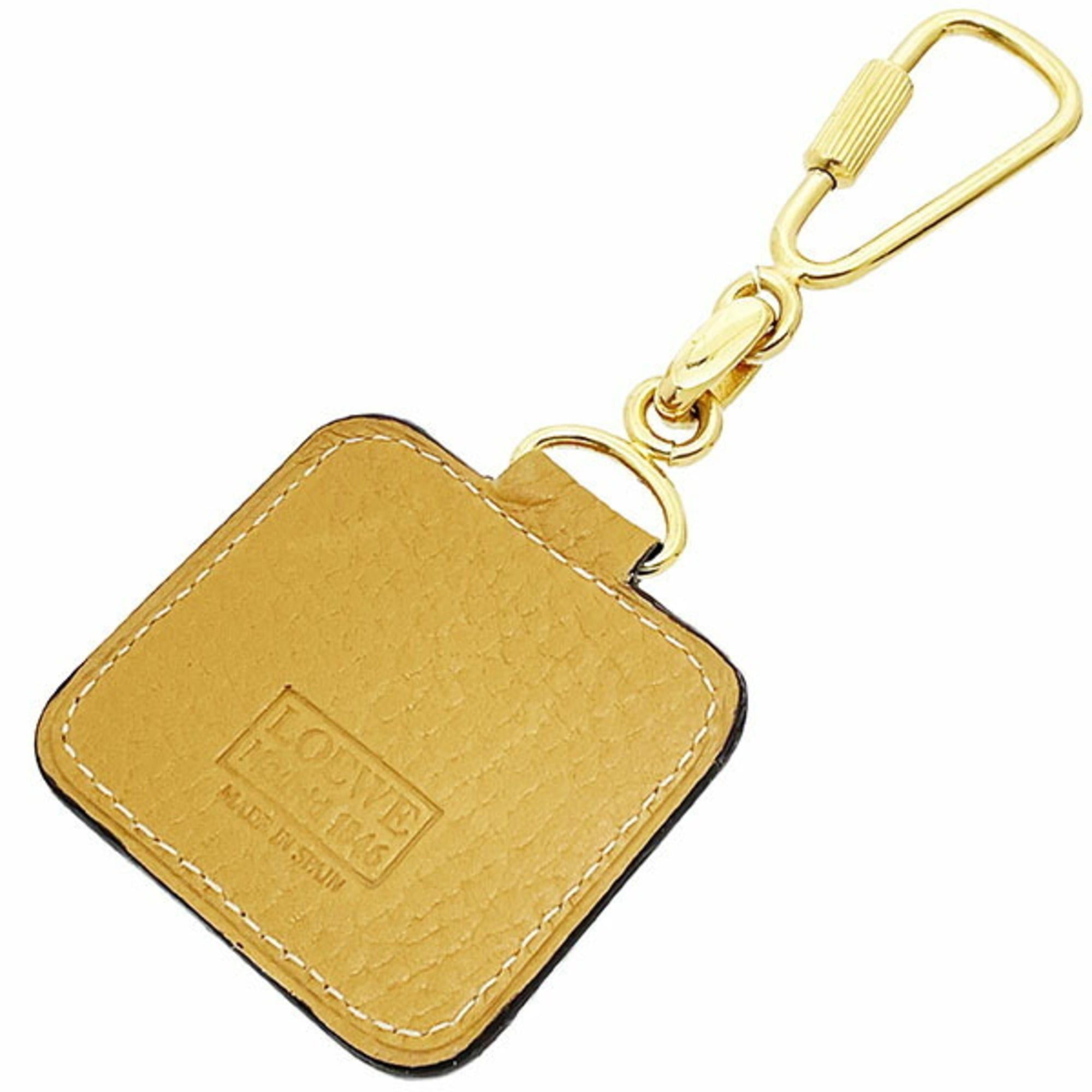 Loewe Loewe Anagram Keychain Hook Leather Camel Tag Keyring Charm KK-17178 Size ONE SIZE - 2 Thumbnail