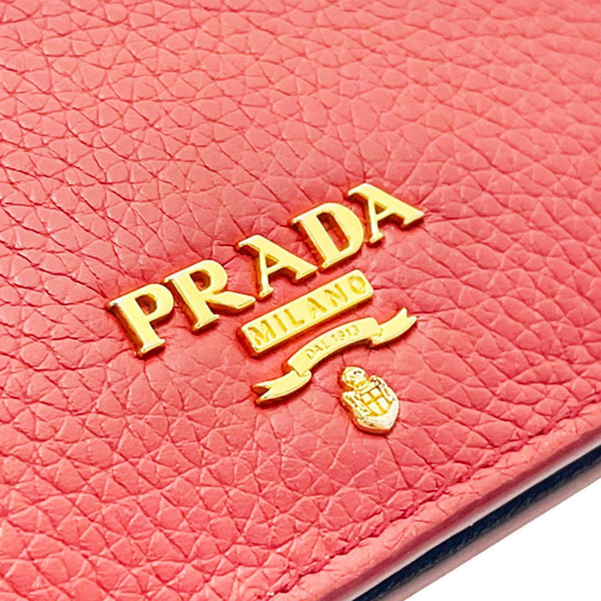 Prada Prada Bi-fold Wallet, Leather, Rosso Red and Navy, 1MV204, PRADA Bi-color Compact RR-16920 Size ONE SIZE - 6 Thumbnail