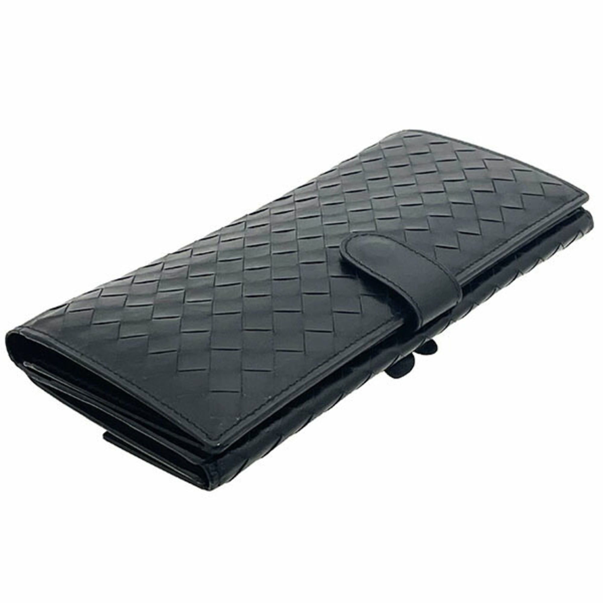 Bottega Veneta Bottega Veneta Flower Motif Intrecciato Continental Wallet Leather Black 134075 Mesh Bi-fold Long W Women's HWN-16873 Size ONE SIZE - 3 Thumbnail