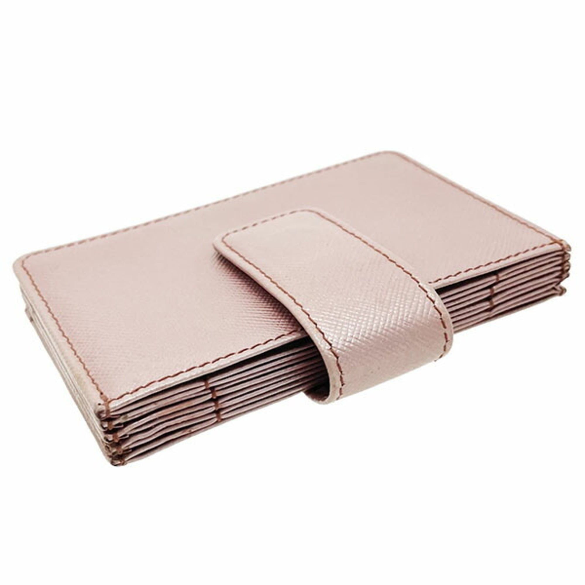 Prada Prada Card Case Triangle Plate Saffiano Leather Metallic Pink 1M1211 PRADA Business Holder ANTICO MORDO HH-17209 Size ONE SIZE - 3 Thumbnail