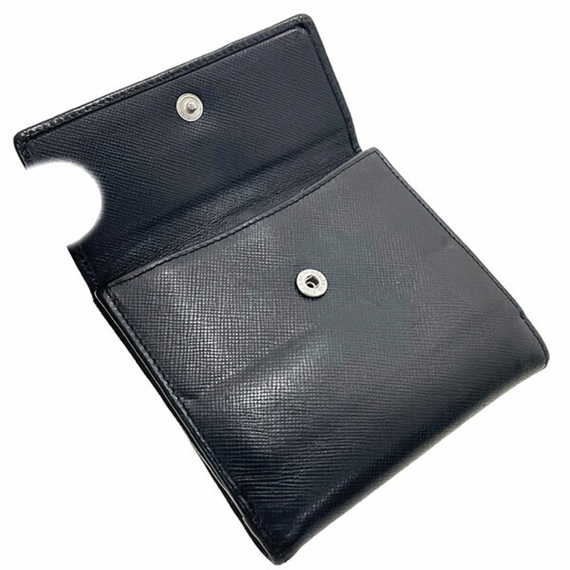 Prada Prada Wallet Clip Double Saffiano Leather Black PRADA Bi-fold NERO TT-17046 Size ONE SIZE - 6 Thumbnail