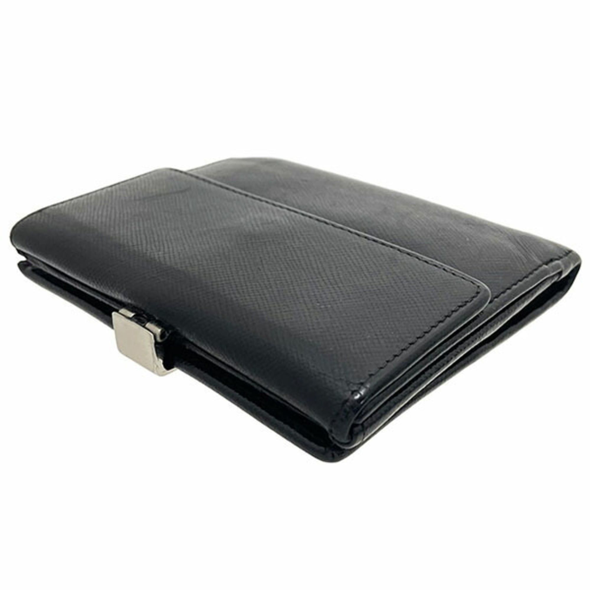 Prada Prada Wallet Clip Double Saffiano Leather Black PRADA Bi-fold NERO TT-17046 Size ONE SIZE - 3 Thumbnail