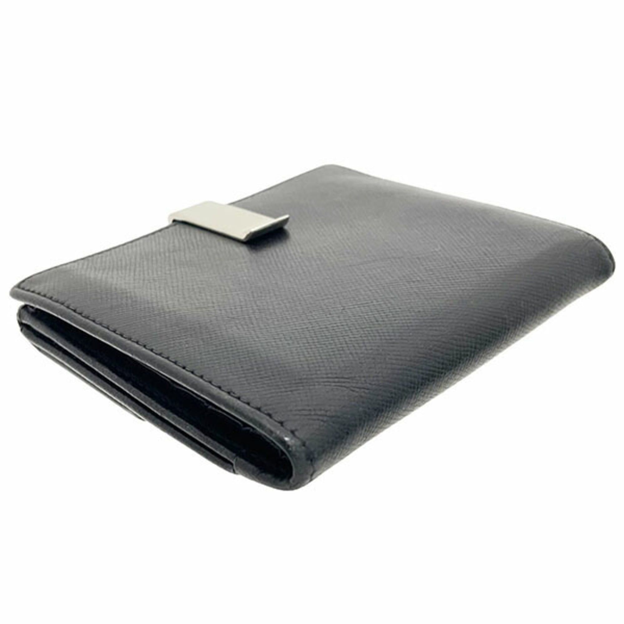 Prada Prada Wallet Clip Double Saffiano Leather Black PRADA Bi-fold NERO TT-17046 Size ONE SIZE - 4 Thumbnail