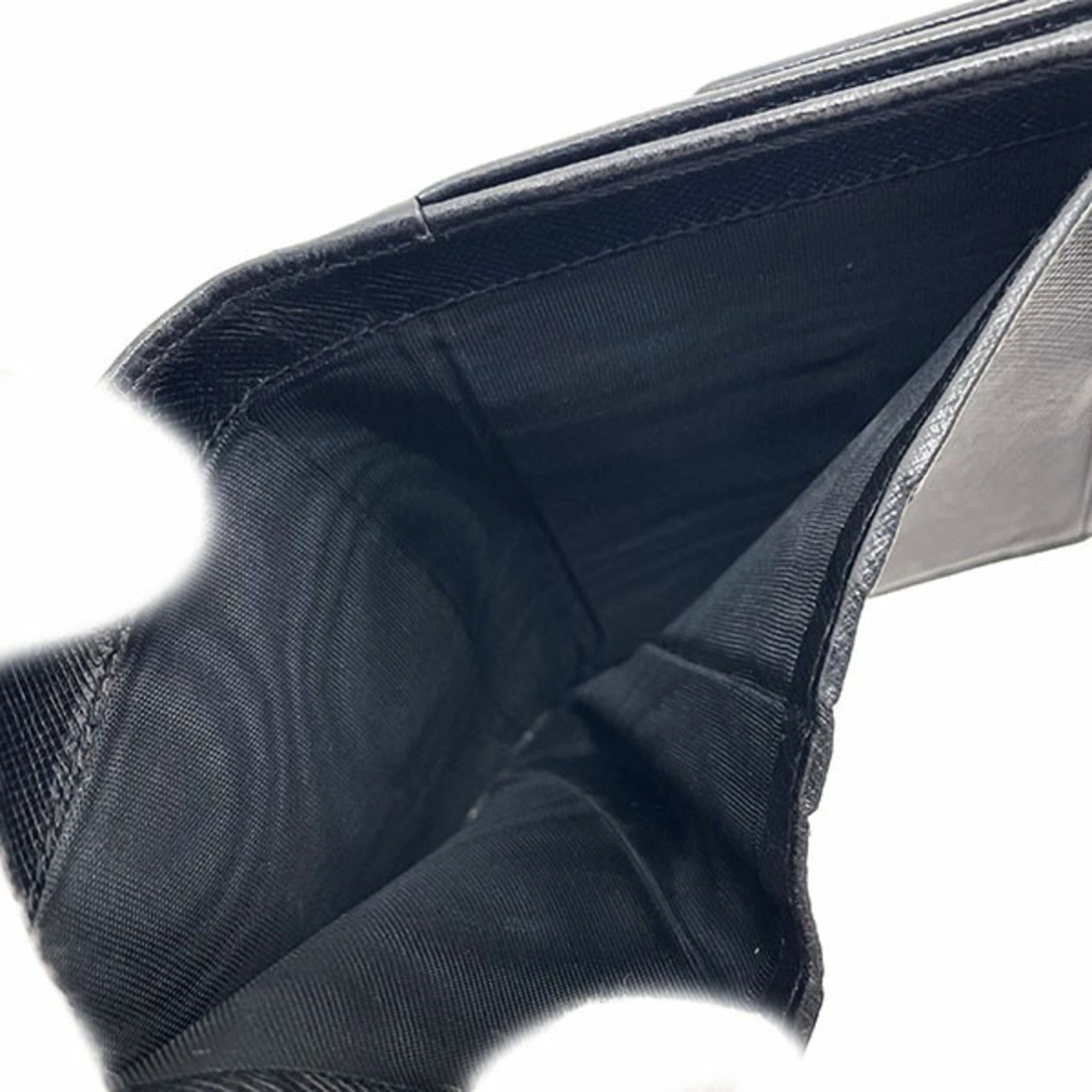 Prada Prada Wallet Clip Double Saffiano Leather Black PRADA Bi-fold NERO TT-17046 Size ONE SIZE - 9 Thumbnail