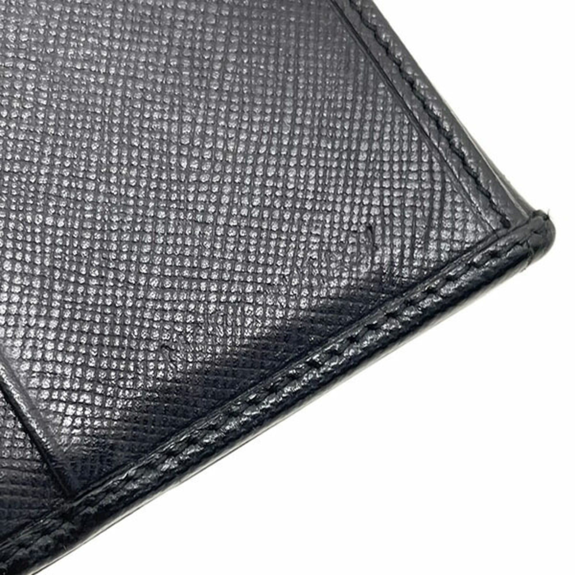 Prada Prada Wallet Clip Double Saffiano Leather Black PRADA Bi-fold NERO TT-17046 Size ONE SIZE - 11 Thumbnail