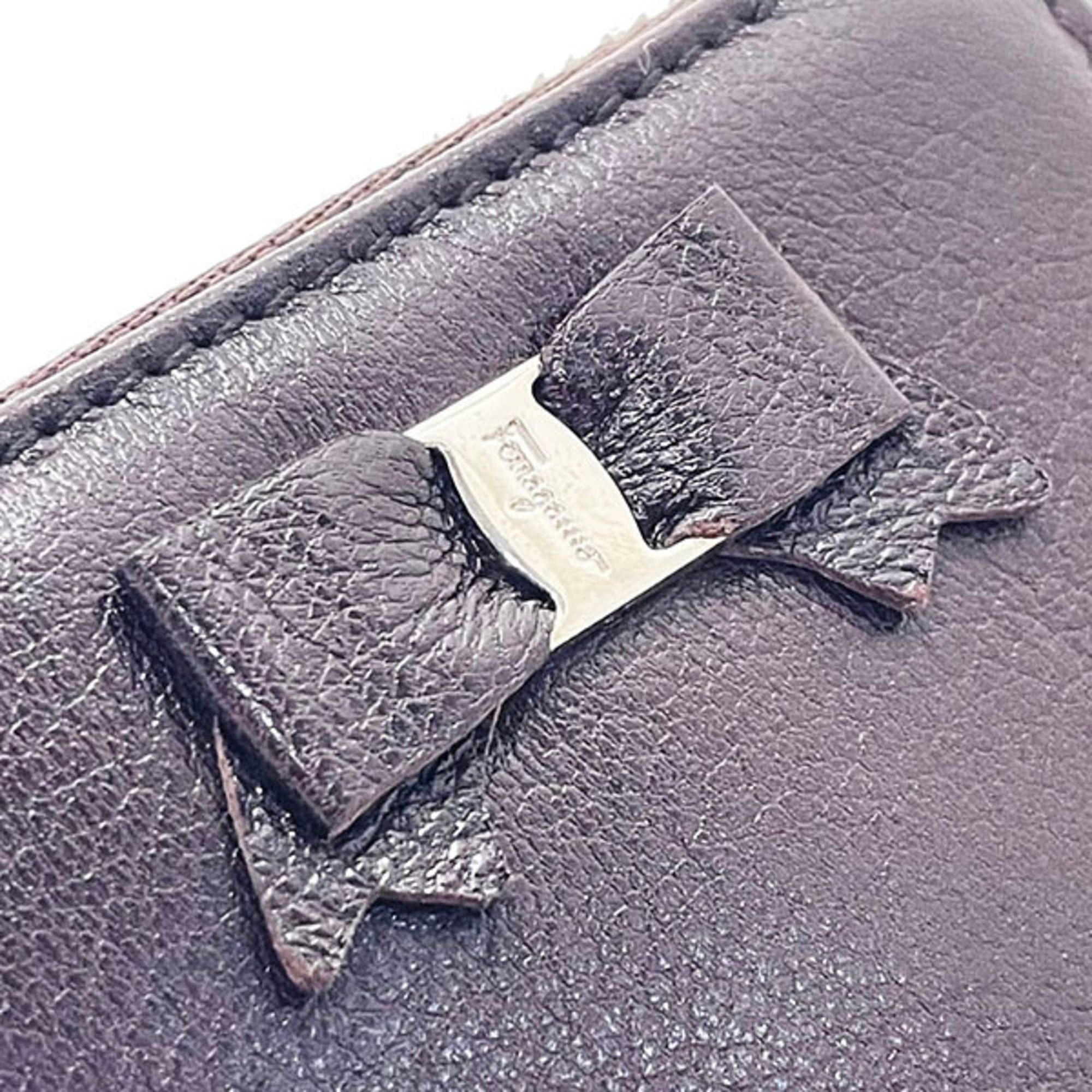 Salvatore Ferragamo Salvatore Ferragamo Vara Coin Case, Leather, Dark Brown, Size 22, 7670, Ribbon, Women's, HWN-17166 Size ONE SIZE - 5 Thumbnail