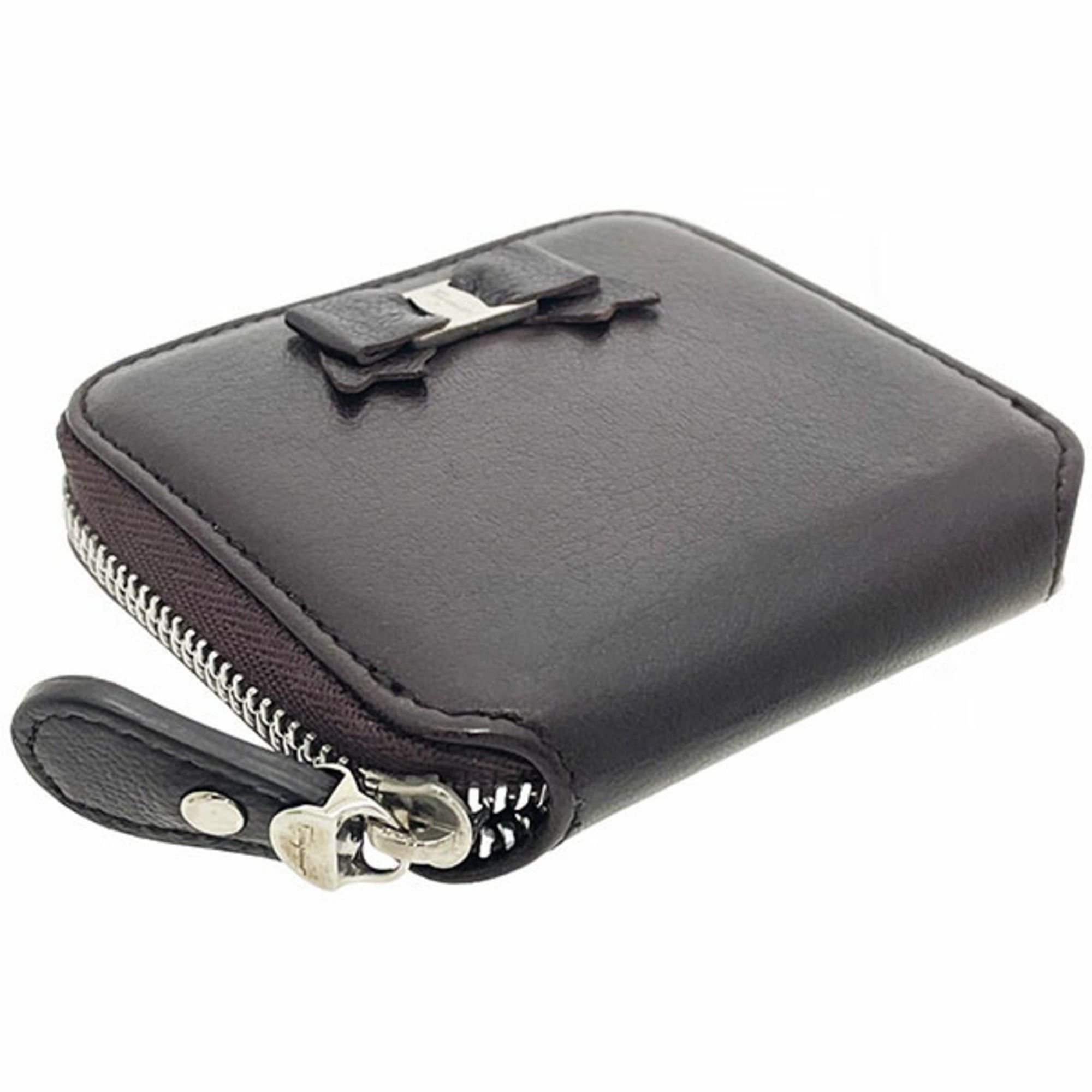 Salvatore Ferragamo Salvatore Ferragamo Vara Coin Case, Leather, Dark Brown, Size 22, 7670, Ribbon, Women's, HWN-17166 Size ONE SIZE - 4 Thumbnail