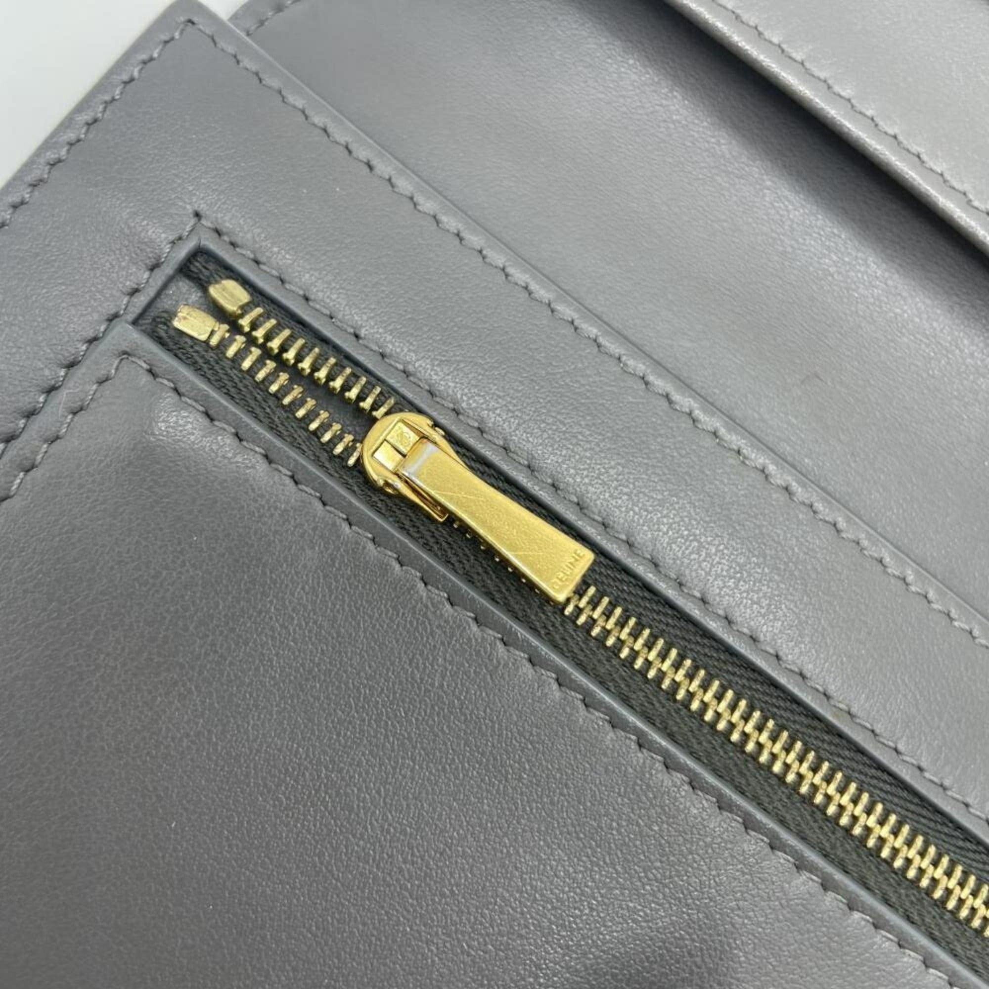 Celine CELINE Large Strap Wallet, Bi-fold Gray Size ONE SIZE - 6 Thumbnail