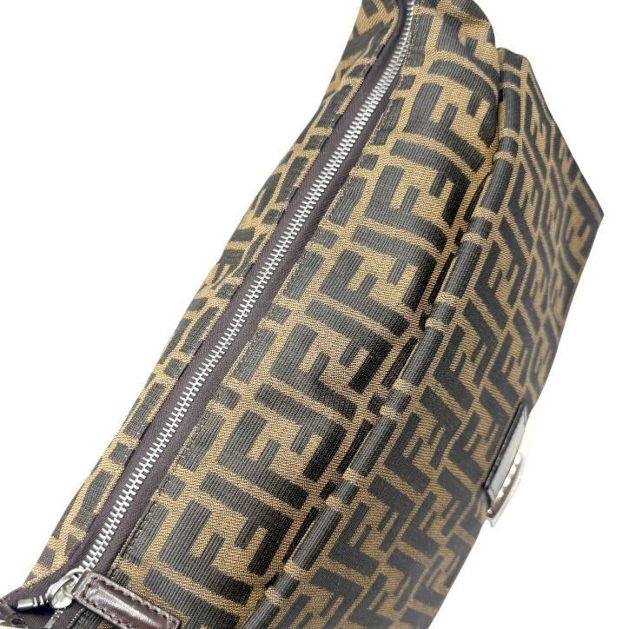 Fendi FENDI Mamma Bucket Large Canvas Leather Brown Zucca Pattern Khaki Handbag for Women Size ONE SIZE - 11 Thumbnail