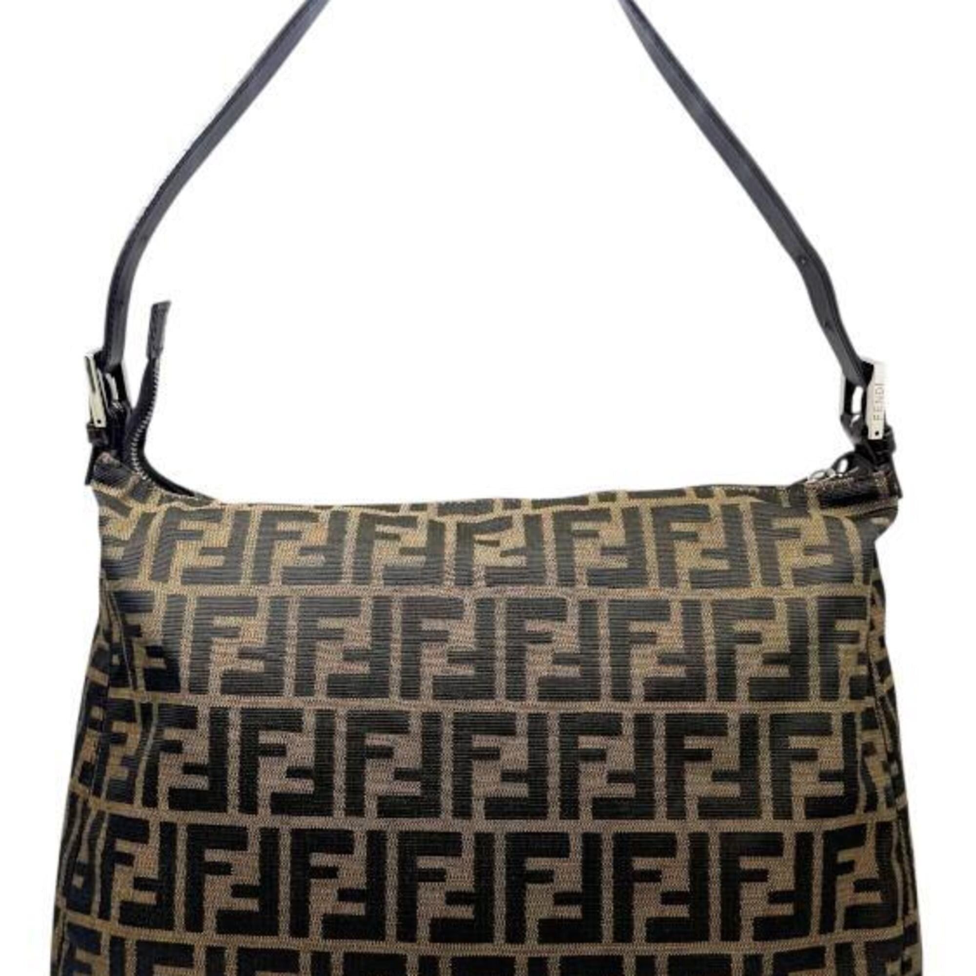 Fendi FENDI Mamma Bucket Large Canvas Leather Brown Zucca Pattern Khaki Handbag for Women Size ONE SIZE - 2 Thumbnail