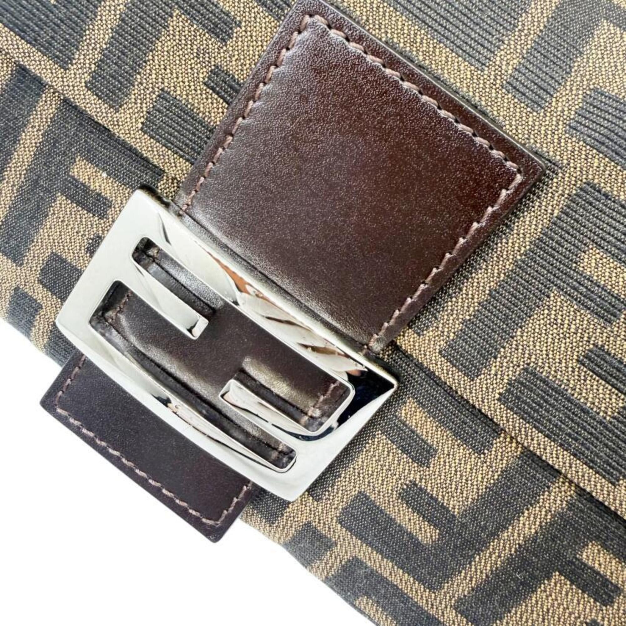 Fendi FENDI Zucca pattern Mamma Bucket canvas and leather brown handbag/pouch FF women's Size ONE SIZE - 3 Thumbnail