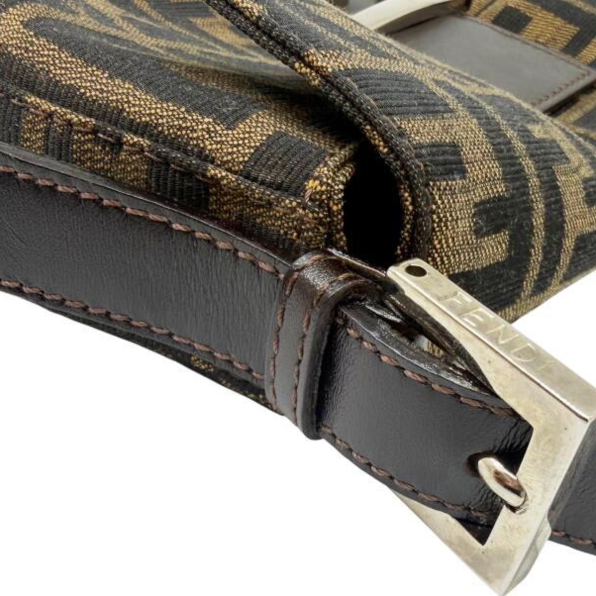 Fendi FENDI Zucca pattern Mamma Bucket canvas and leather brown handbag/pouch FF women's Size ONE SIZE - 10 Thumbnail