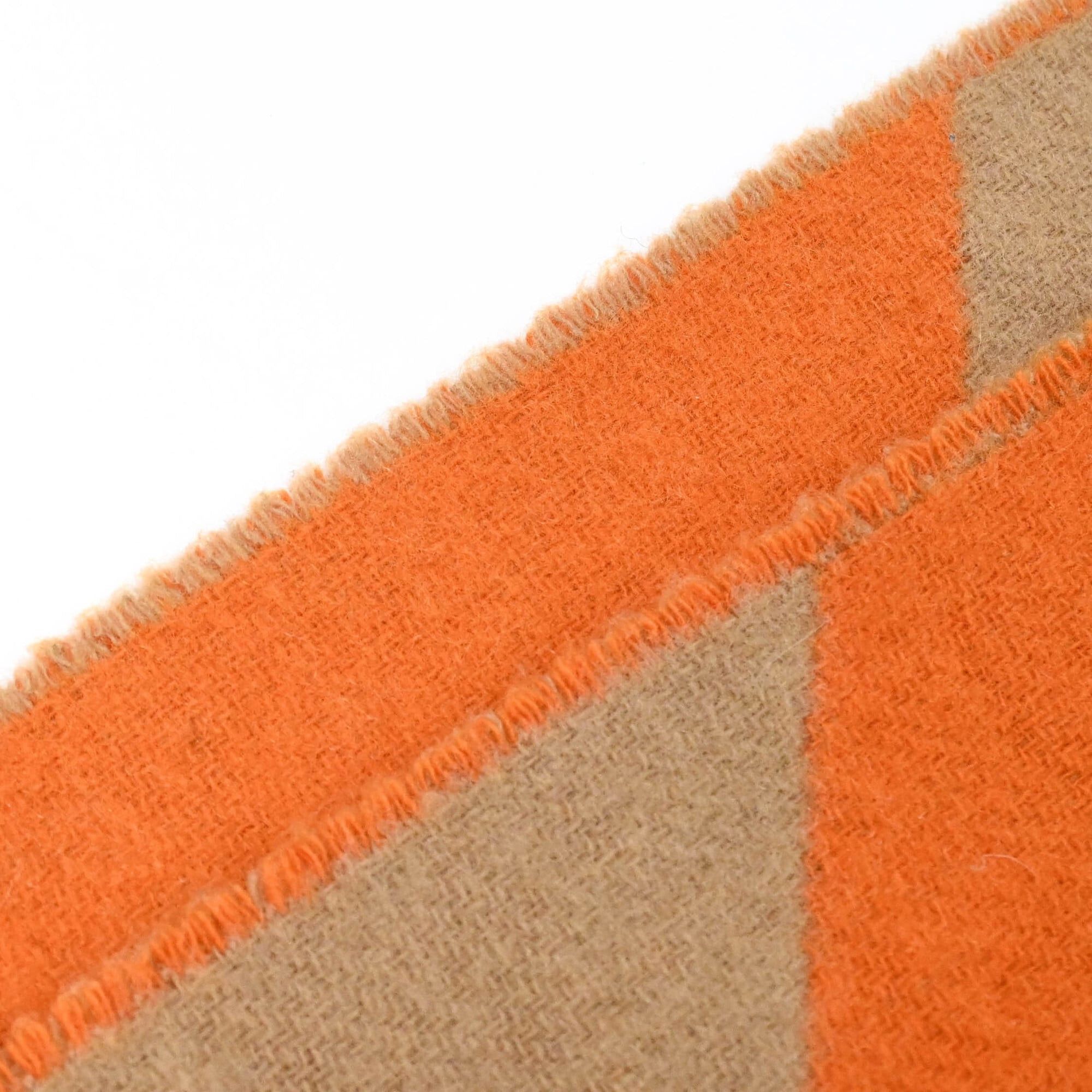 Hermes HERMES Casaque Chevron Stole/Scarf, Cashmere, Women's, Brown/Orange Bicolor Size ONE SIZE - 7 Thumbnail