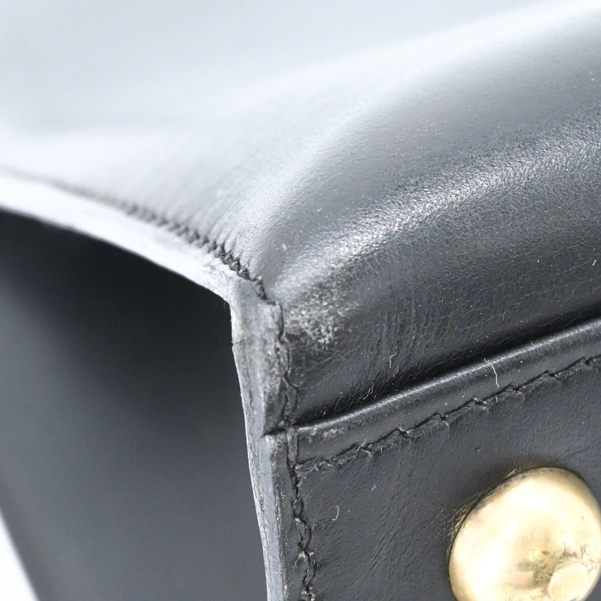 Hermes Hermes Dalvie MM Handbag Box Calf Leather Women's Black □E Stamp Size ONE SIZE - 13 Thumbnail
