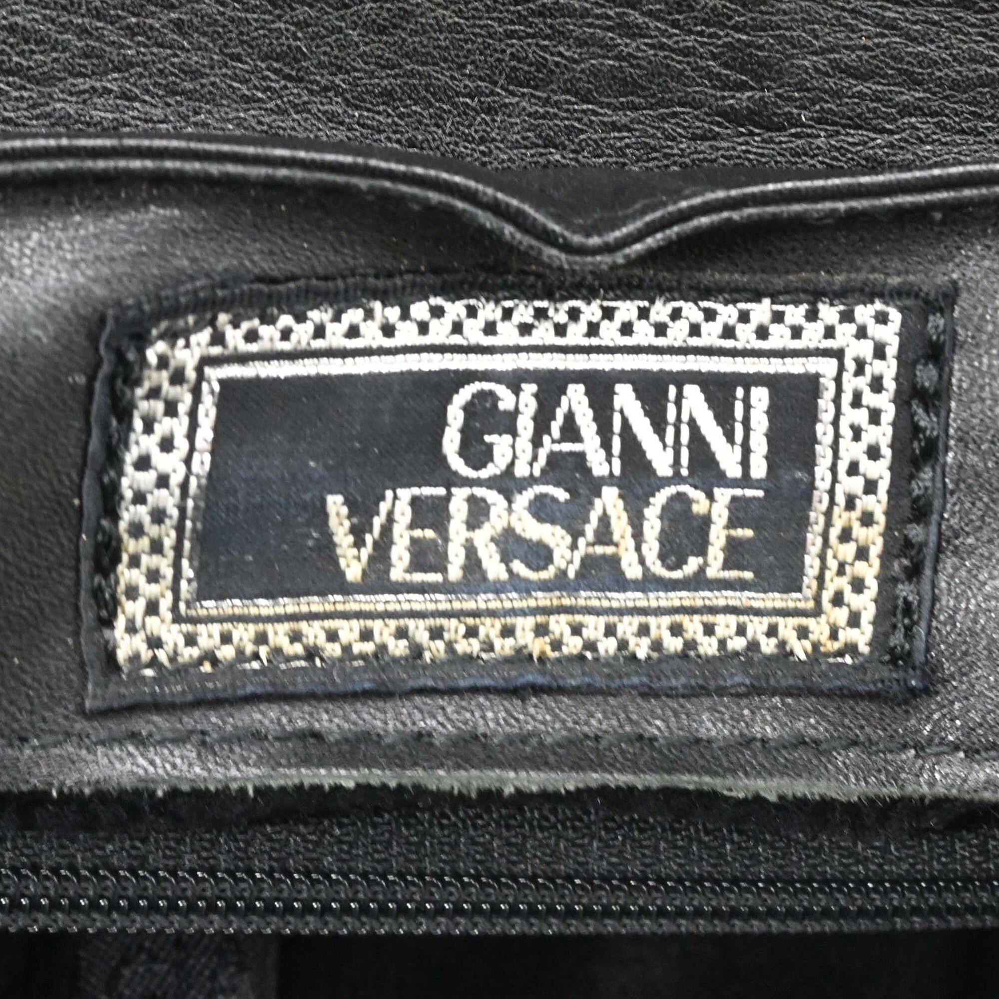 Versace VERSACE Sunburst Backpack, Leather, Black Size ONE SIZE - 13 Thumbnail