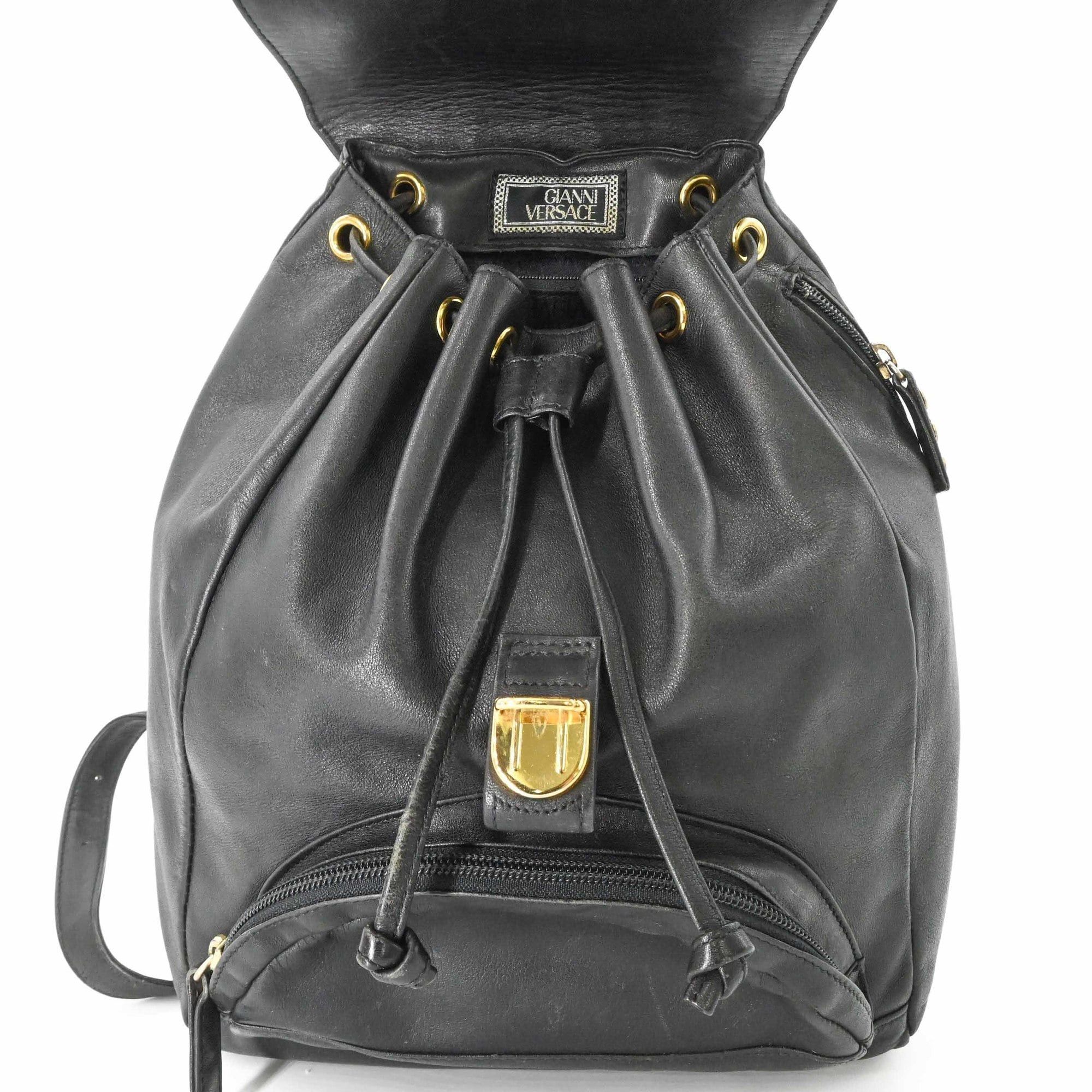 Versace VERSACE Sunburst Backpack, Leather, Black Size ONE SIZE - 6 Thumbnail