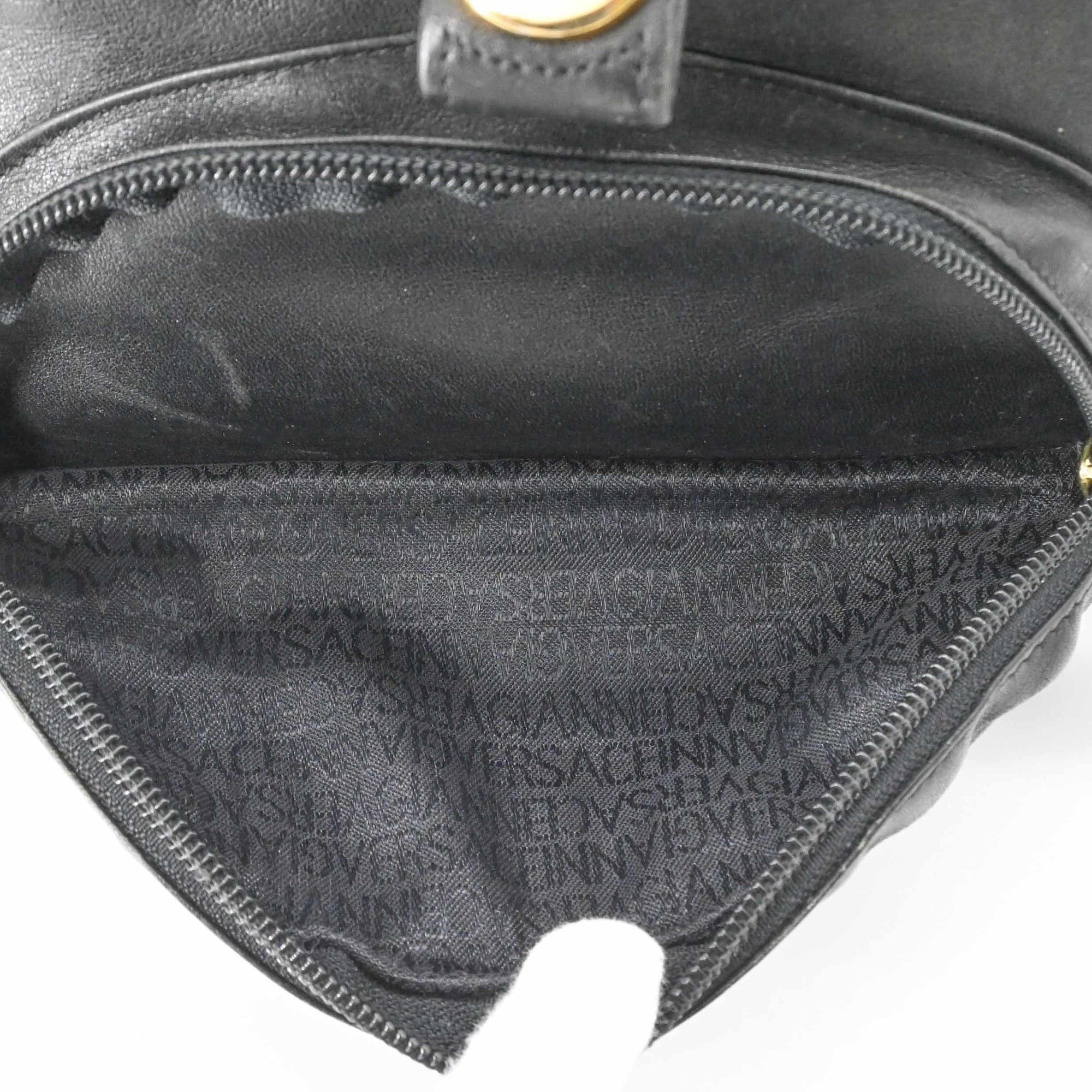 Versace VERSACE Sunburst Backpack, Leather, Black Size ONE SIZE - 15 Thumbnail