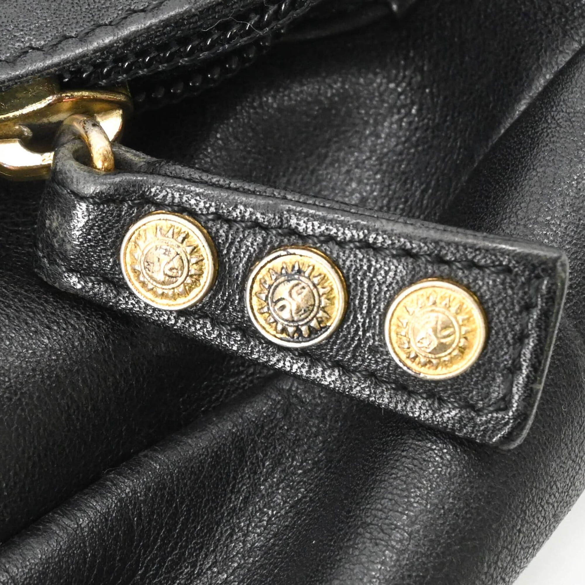Versace VERSACE Sunburst Backpack, Leather, Black Size ONE SIZE - 10 Thumbnail