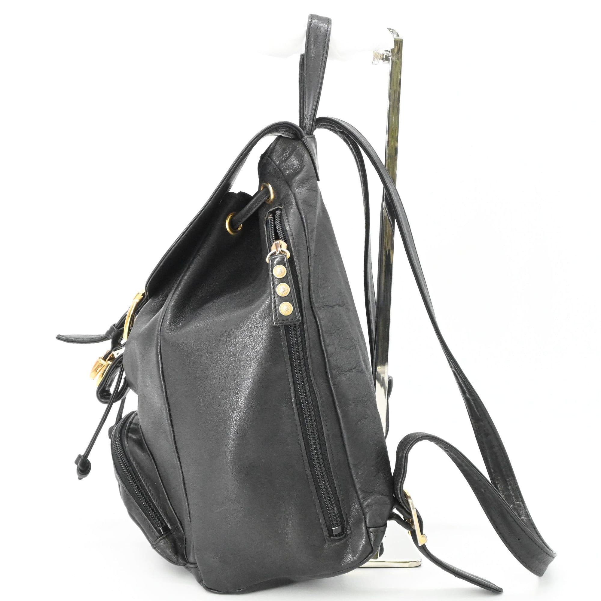 Versace VERSACE Sunburst Backpack, Leather, Black Size ONE SIZE - 4 Thumbnail