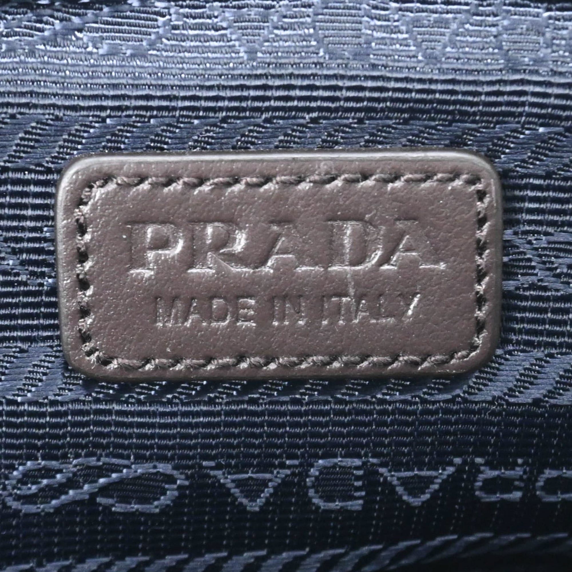 Prada PRADA Suede and Nylon Shoulder Bag, Triangle Design, Navy Brown Size ONE SIZE - 10 Thumbnail