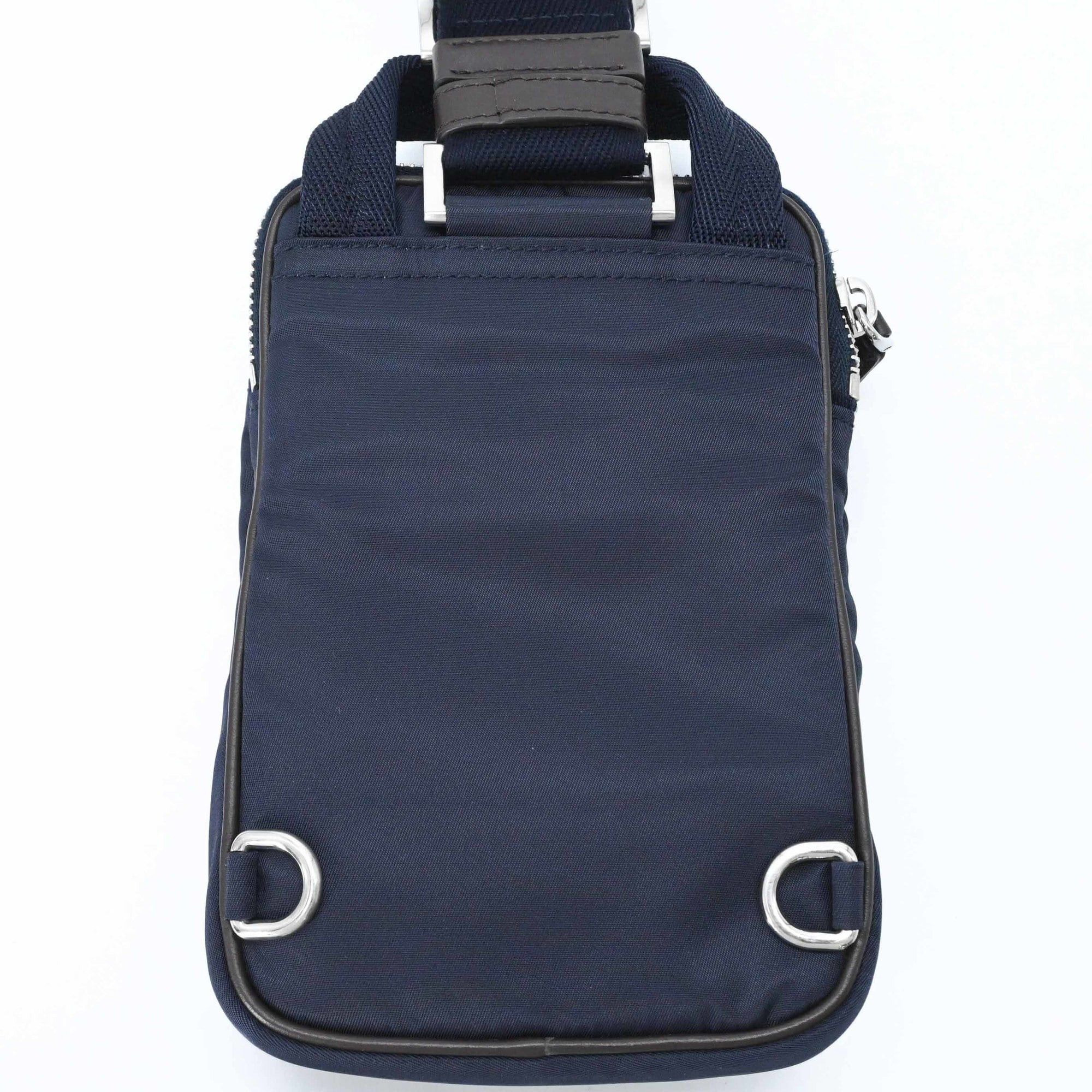 Prada PRADA Suede and Nylon Shoulder Bag, Triangle Design, Navy Brown Size ONE SIZE - 8 Thumbnail