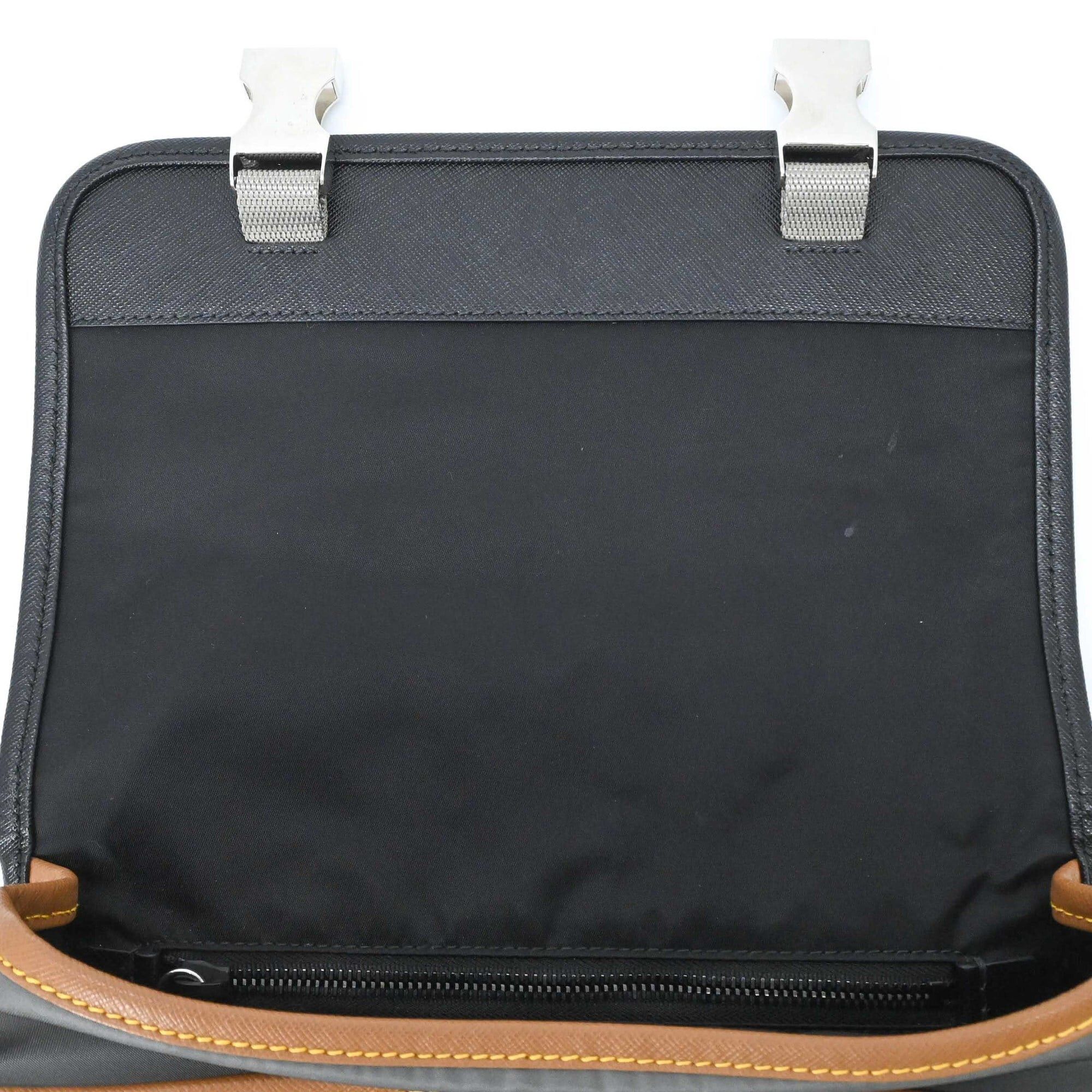 Prada PRADA Tessuto Re-Nylon Triangle Shoulder Bag, Black, Gray, Brown, 2VD769 Size ONE SIZE - 14 Thumbnail