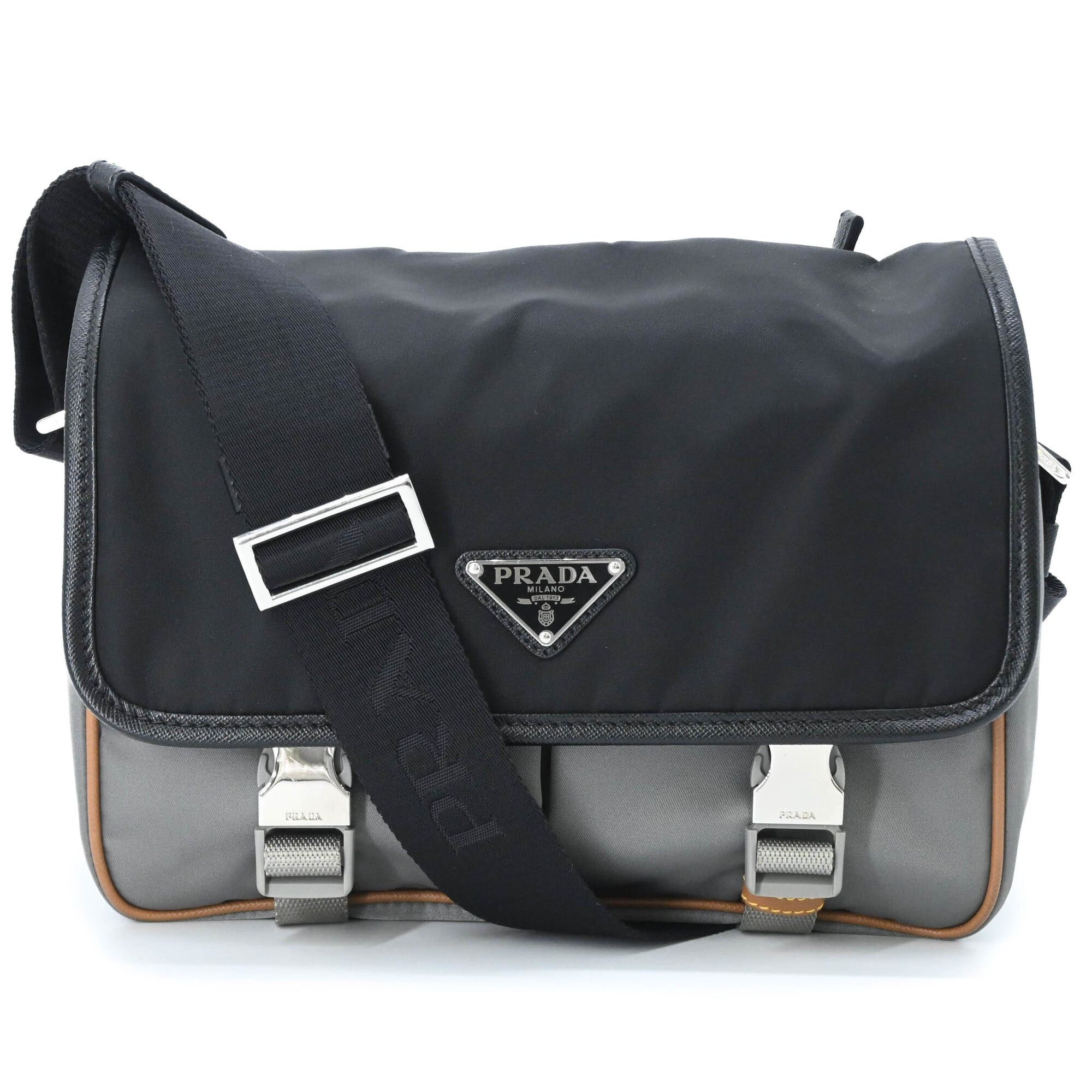 Prada PRADA Tessuto Re-Nylon Triangle Shoulder Bag, Black, Gray, Brown, 2VD769 Size ONE SIZE - 2 Thumbnail