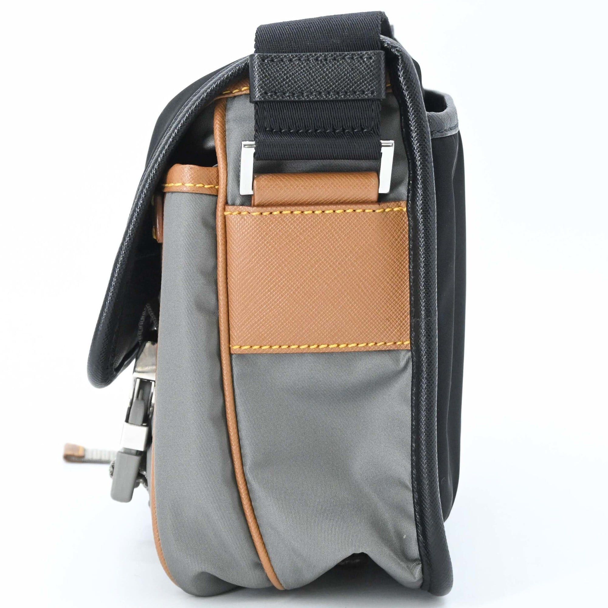 Prada PRADA Tessuto Re-Nylon Triangle Shoulder Bag, Black, Gray, Brown, 2VD769 Size ONE SIZE - 5 Thumbnail
