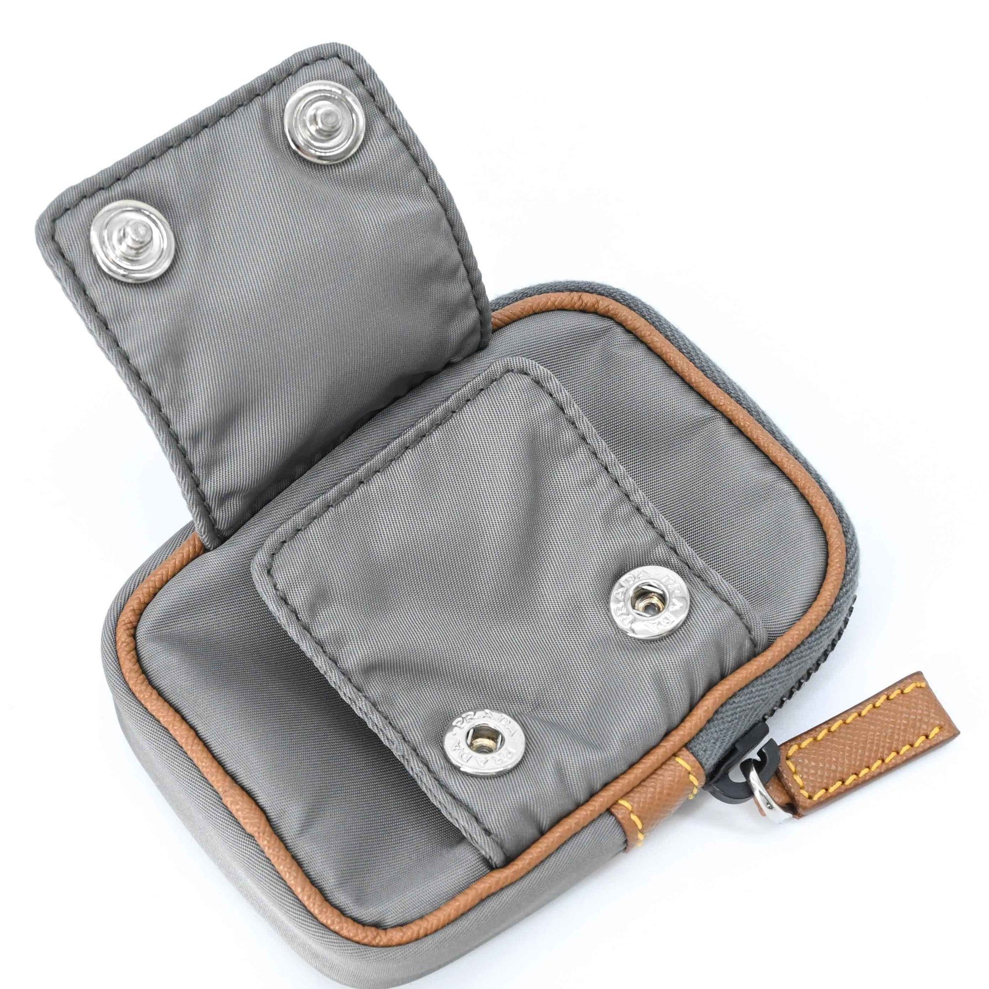 Prada PRADA Tessuto Re-Nylon Triangle Shoulder Bag, Black, Gray, Brown, 2VD769 Size ONE SIZE - 17 Thumbnail