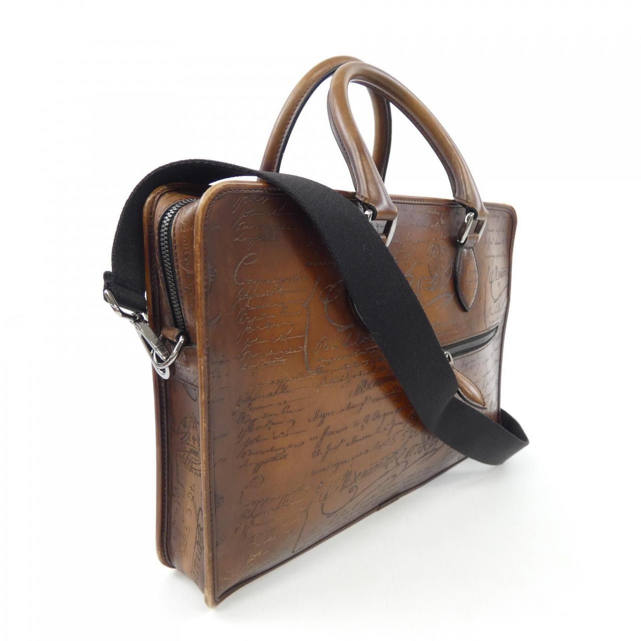 Berluti Berluti Berluti Un Jour Small Scritto Leather Briefcase Leather Business Bag DUTY FREE for USA Size ONE SIZE - 2 Thumbnail