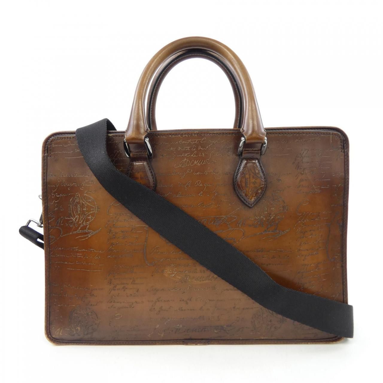 Berluti Berluti Berluti Un Jour Small Scritto Leather Briefcase Leather Business Bag DUTY FREE for USA Size ONE SIZE - 3 Thumbnail