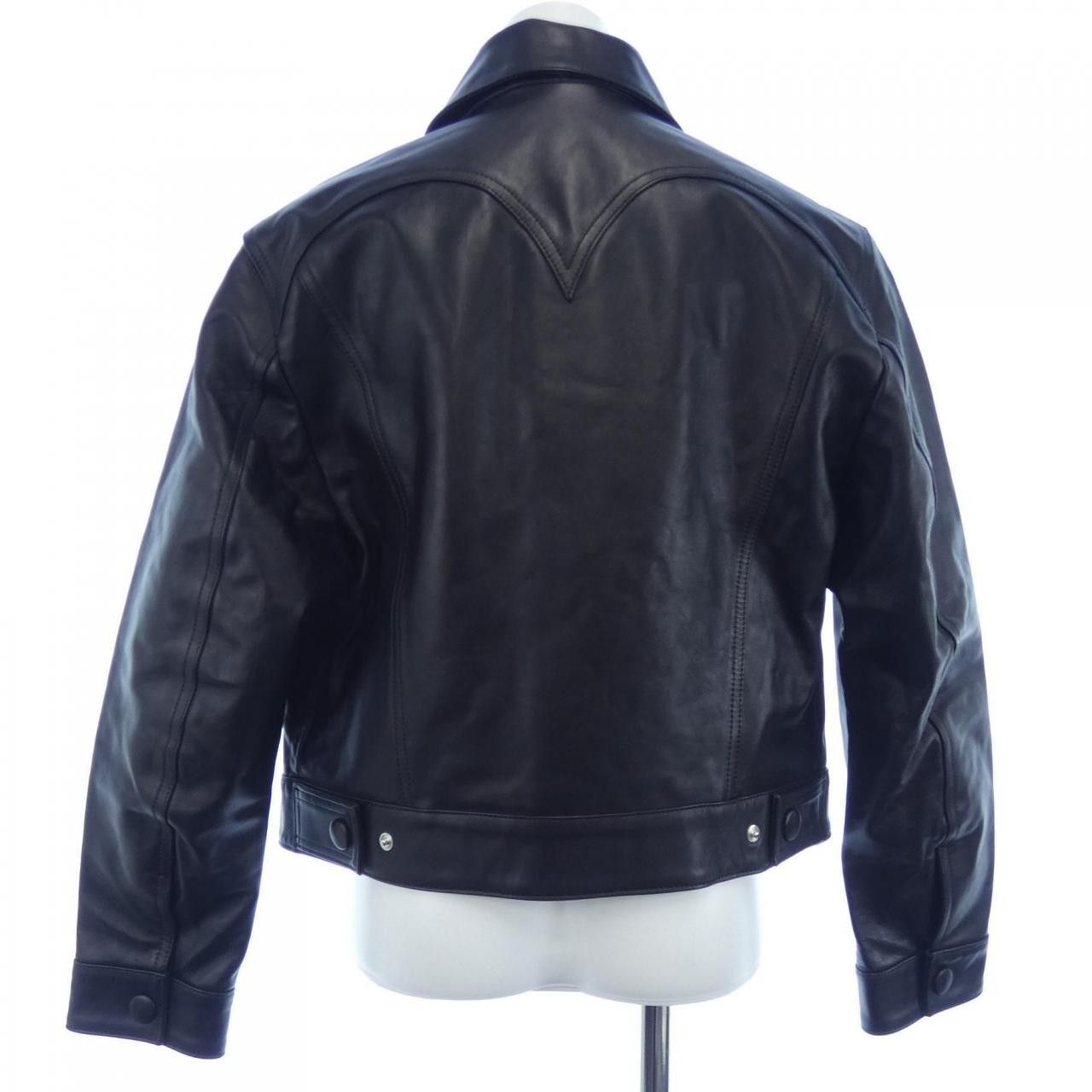 AMI Ami AMI Leather Jacket Leather Outerwear FJK213 DUTY FREE for USA Size ONE SIZE - 2 Thumbnail