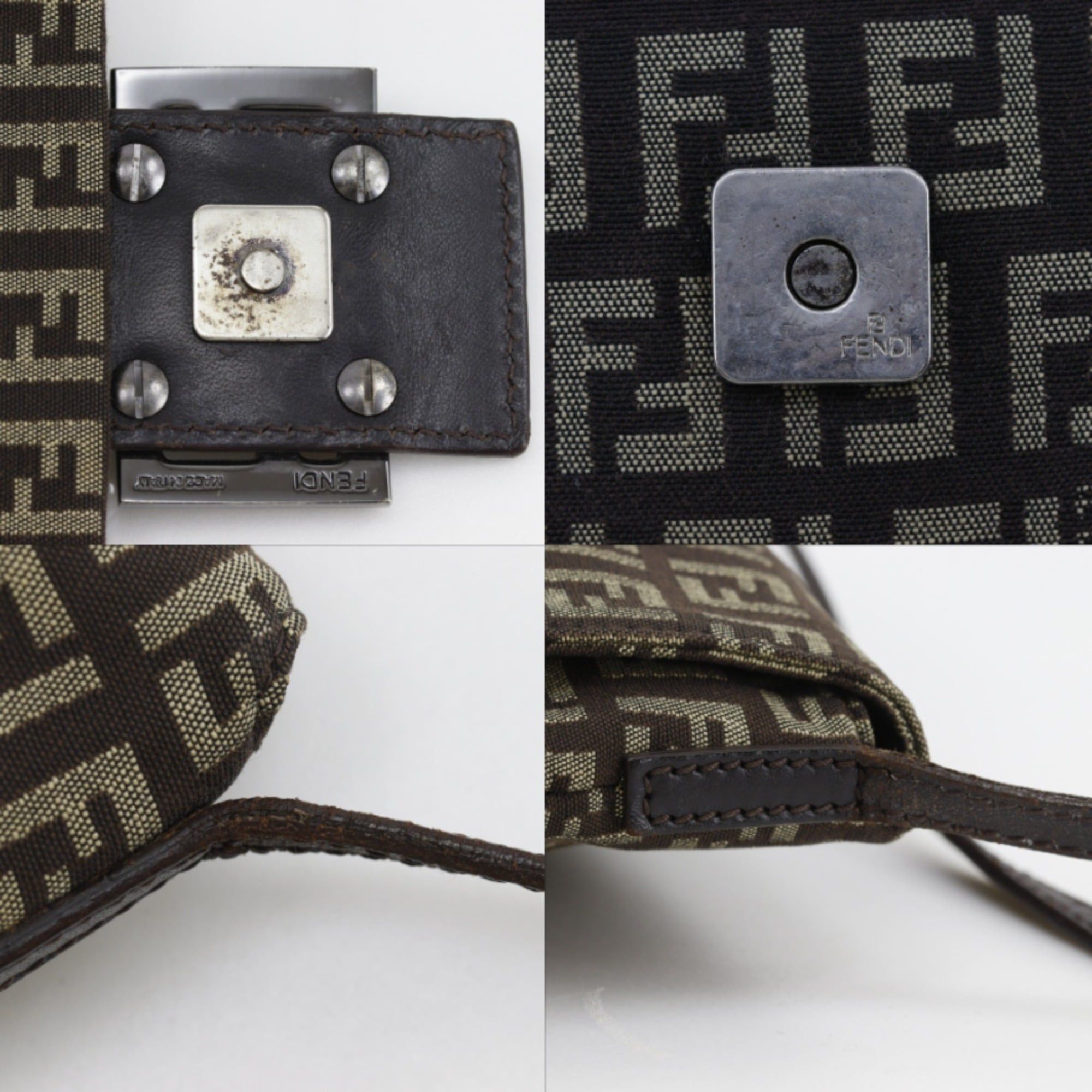 Fendi Fendi Zucchino Shoulder Bag 8BT075 Canvas Brown Women's Size ONE SIZE - 13 Thumbnail