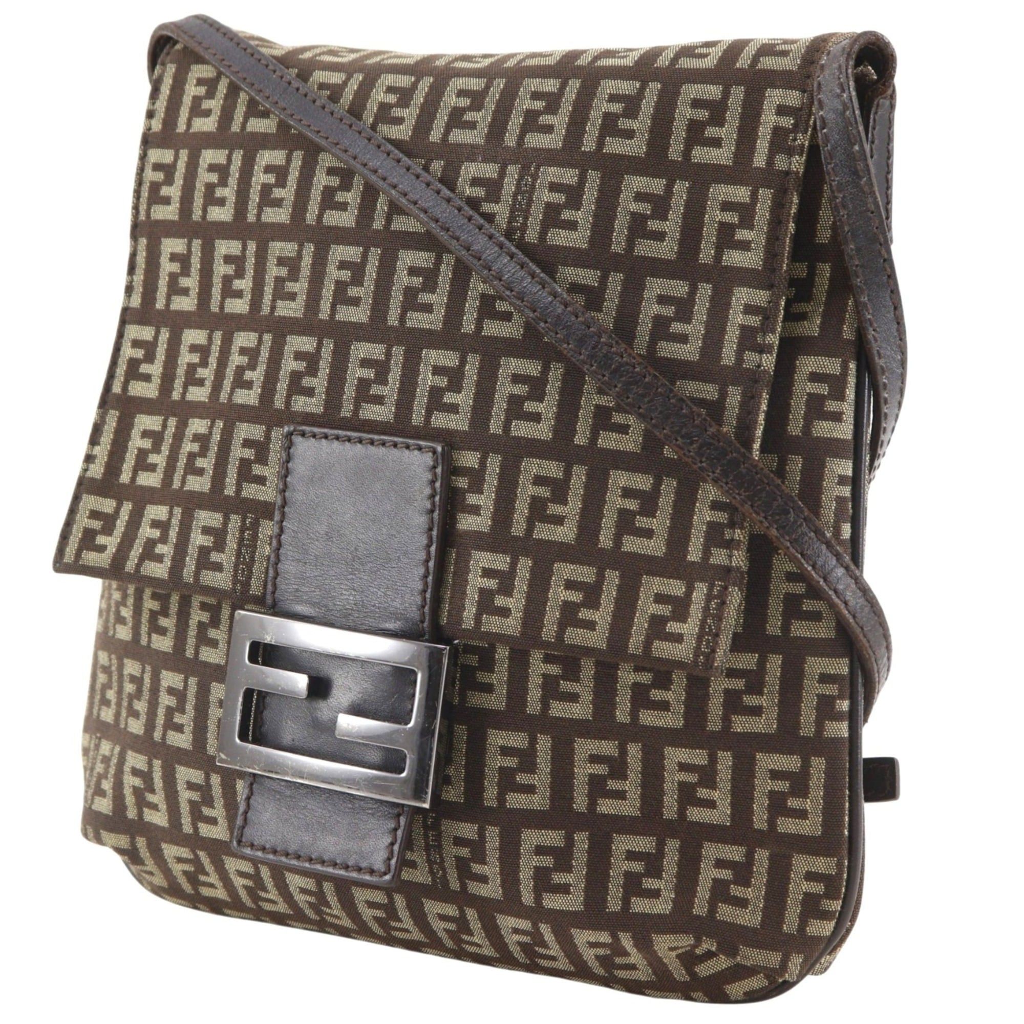 Fendi Fendi Zucchino Shoulder Bag 8BT075 Canvas Brown Women's Size ONE SIZE - 2 Thumbnail