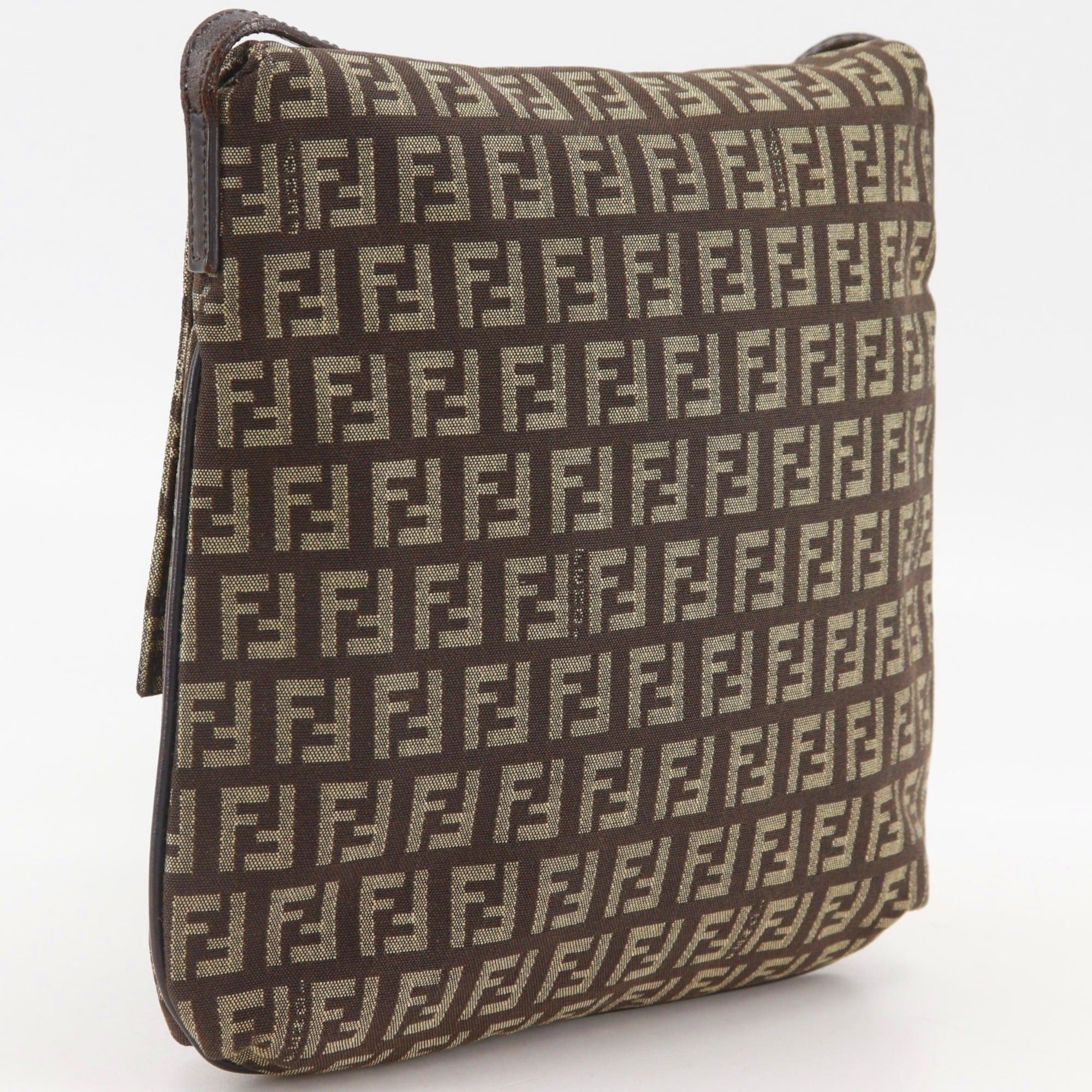 Fendi Fendi Zucchino Shoulder Bag 8BT075 Canvas Brown Women's Size ONE SIZE - 3 Thumbnail