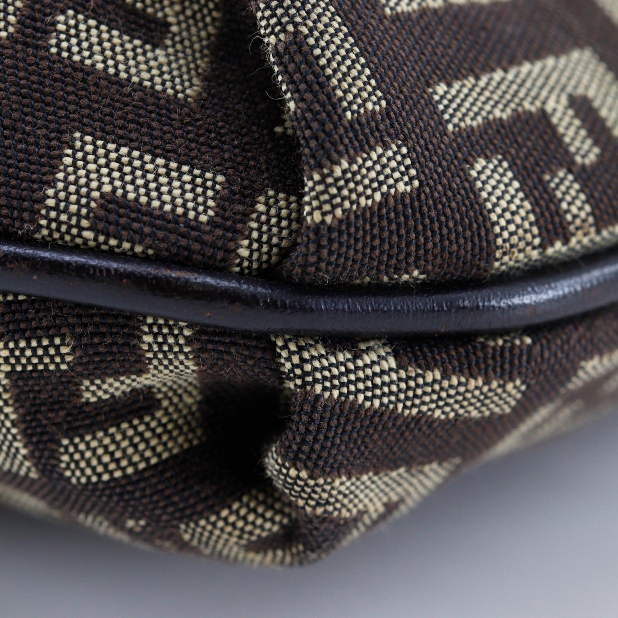 Fendi Fendi Zucchino Shoulder Bag 8BT075 Canvas Brown Women's Size ONE SIZE - 4 Thumbnail